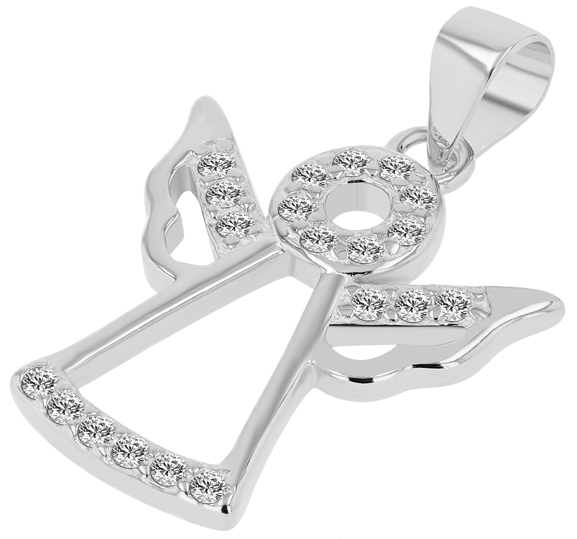 Adelia´s Kettenanhänger »Damen Anhänger ¿ Engelanhänger aus 925 Silber mit Zirkonia«