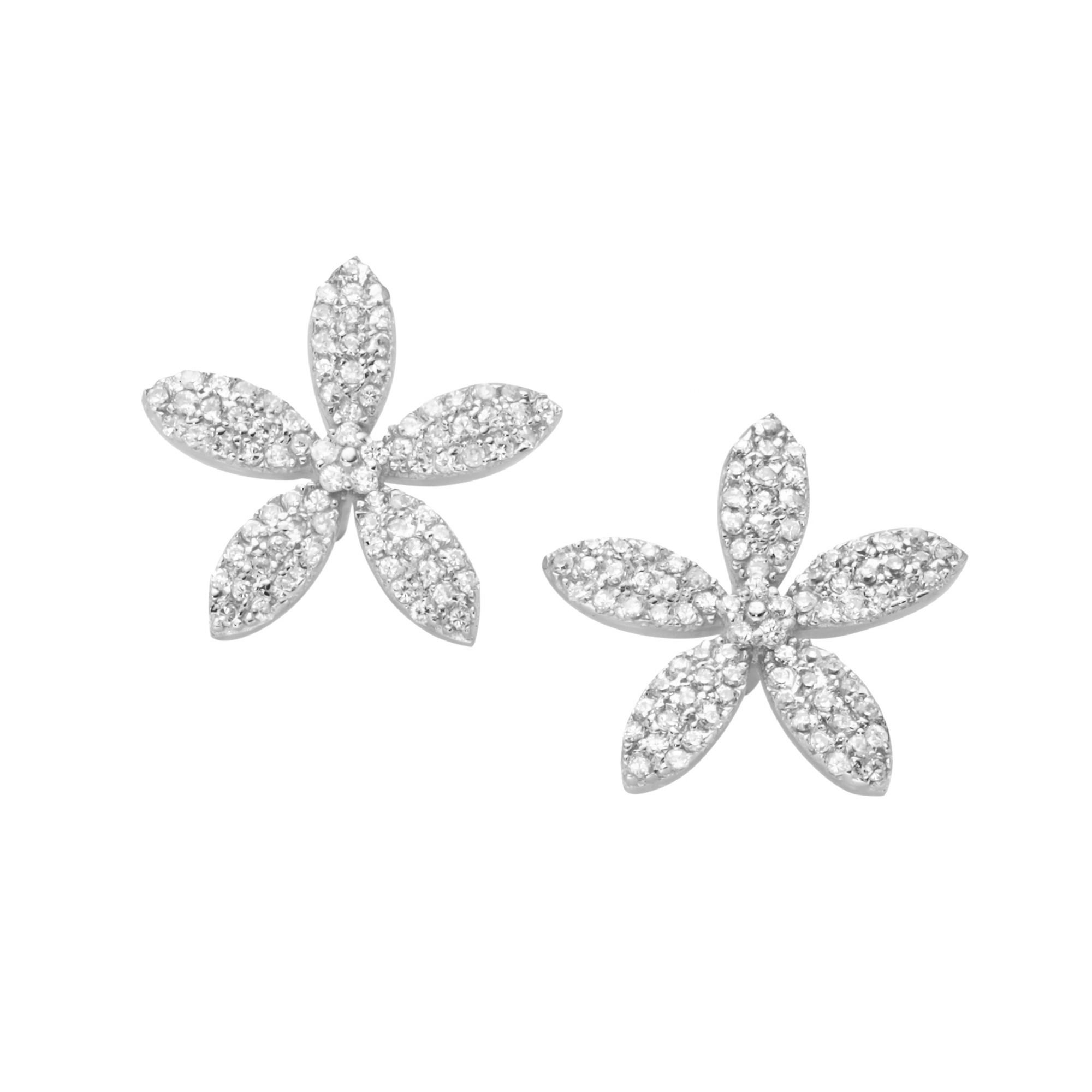 GIORGIO MARTELLO MILANO Paar Ohrstecker »Ohrstecker Blüte mit weißen Zirkonia, Silber 925«