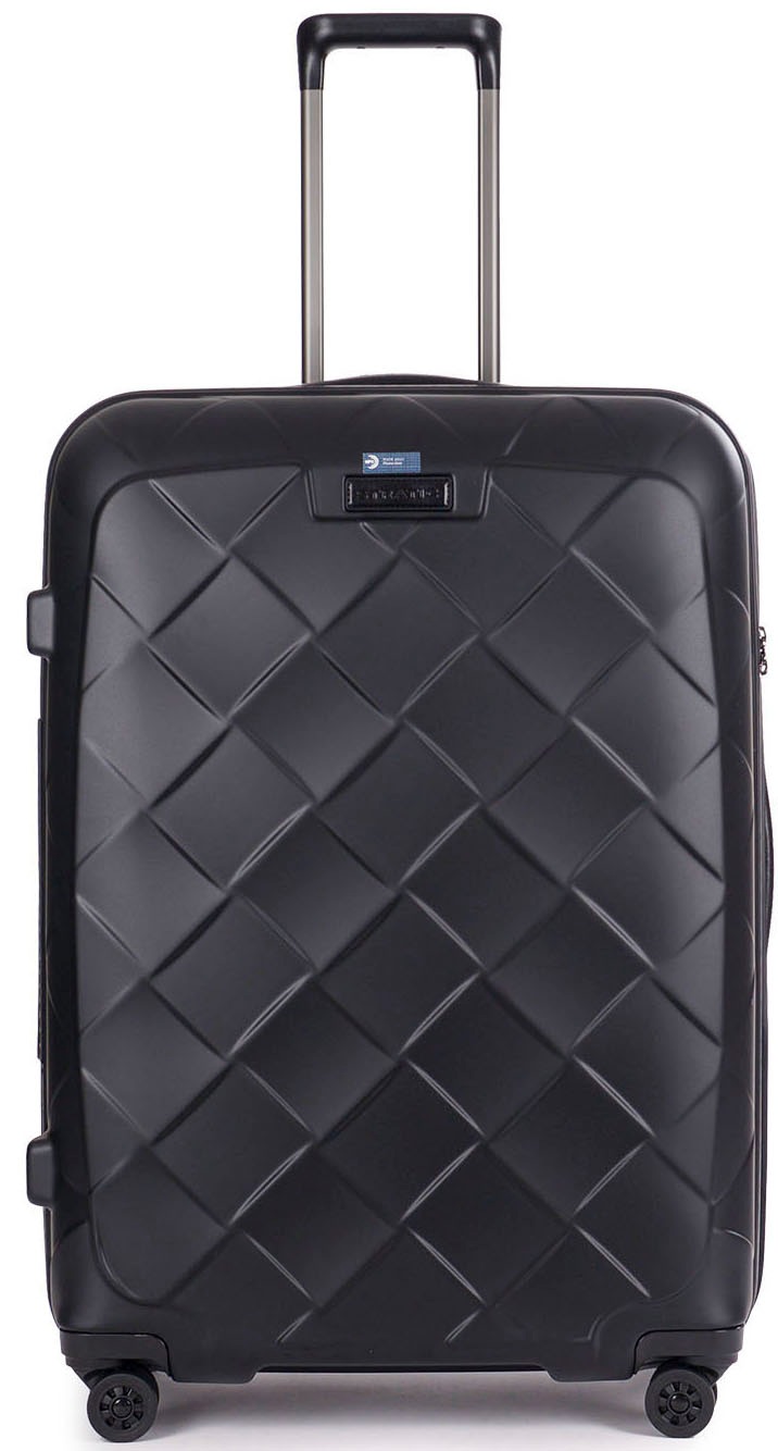 Hartschalen-Trolley »Leather&More L, matt black«, 4 Rollen, Reisekoffer großer Koffer...