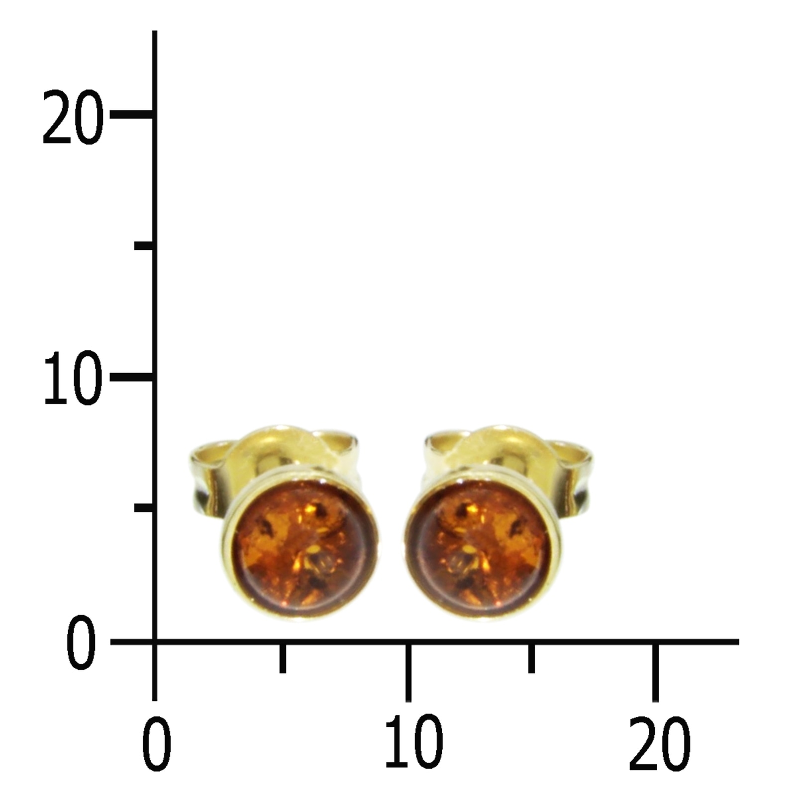 OSTSEE-SCHMUCK Paar Ohrstecker »- Classic 5 mm - Gold 333/000 - Bernstein«