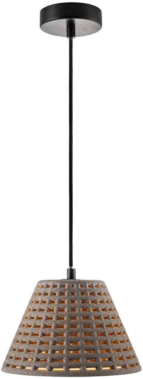 Paco Home Pendelleuchte »GITTA«, 1 flammig, Leuchtmittel E27 | ohne Leuchtmittel, Hängelampe LED, E27 Gitter Lampe Wohnzimmer Esszimmer Küche Beton