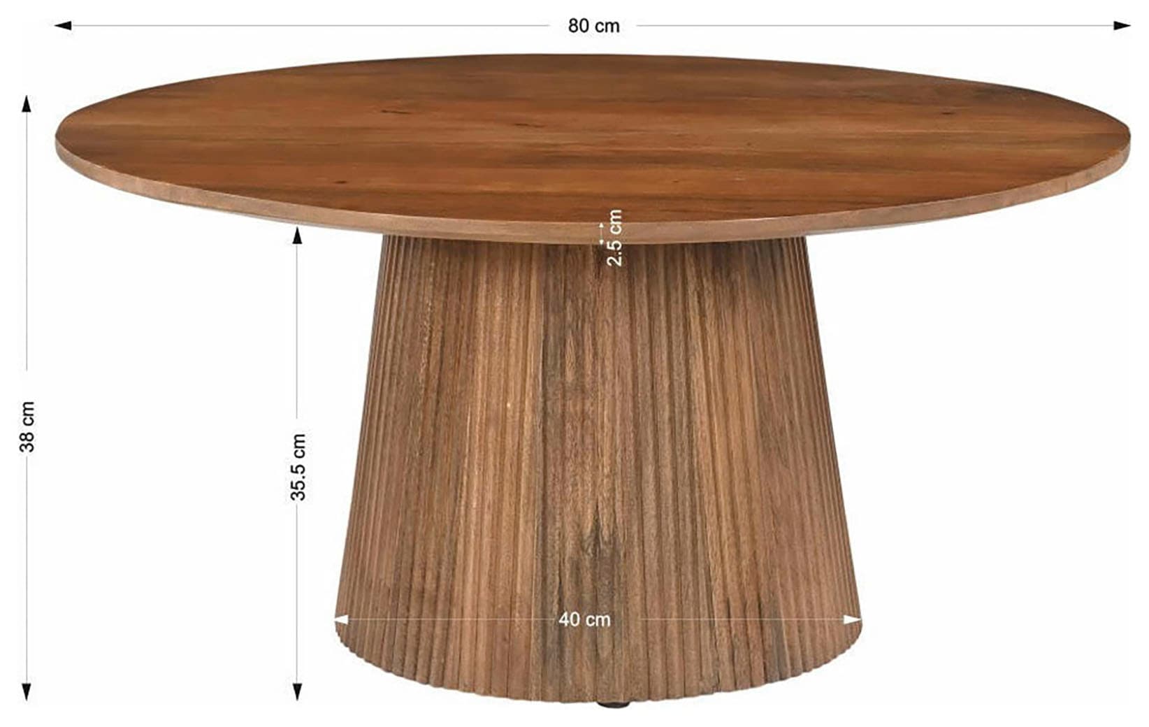 SIT Couchtisch »MANGO NATURAL«, mit Sockelfuß im Lamellendesign