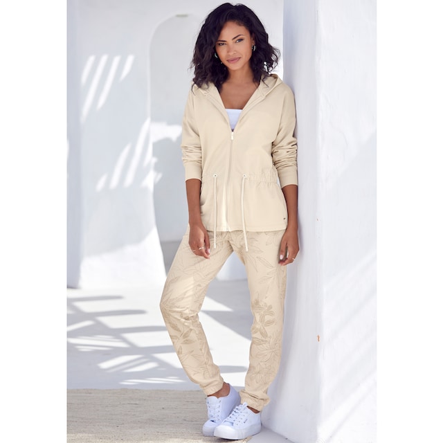 LASCANA Sweatjacke, mit Tunnelzug in der Taille, Loungewear, Loungeanzug  bei OTTO