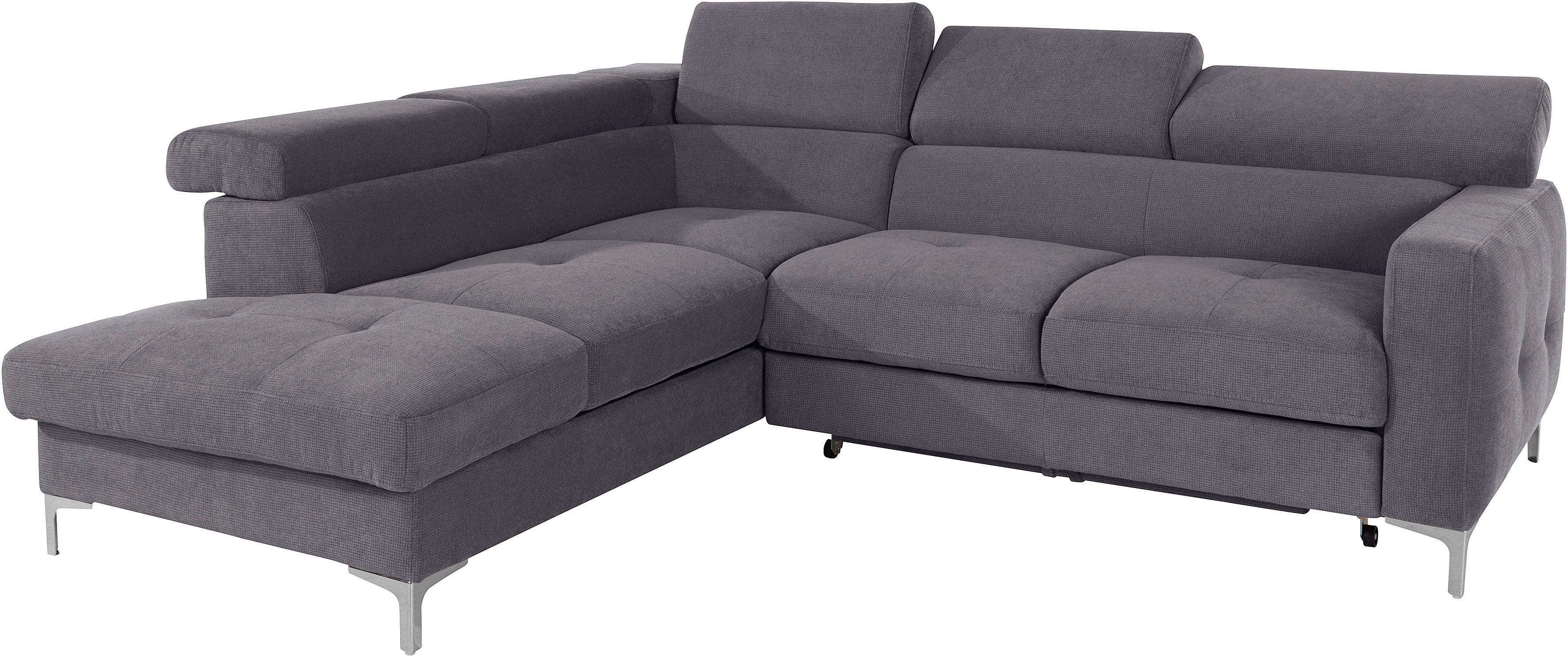 COTTA Ecksofa "Sammy L-Form" mit Kopfteilverstellung, wahlweise mit Schlaffunktion & Bettkasten