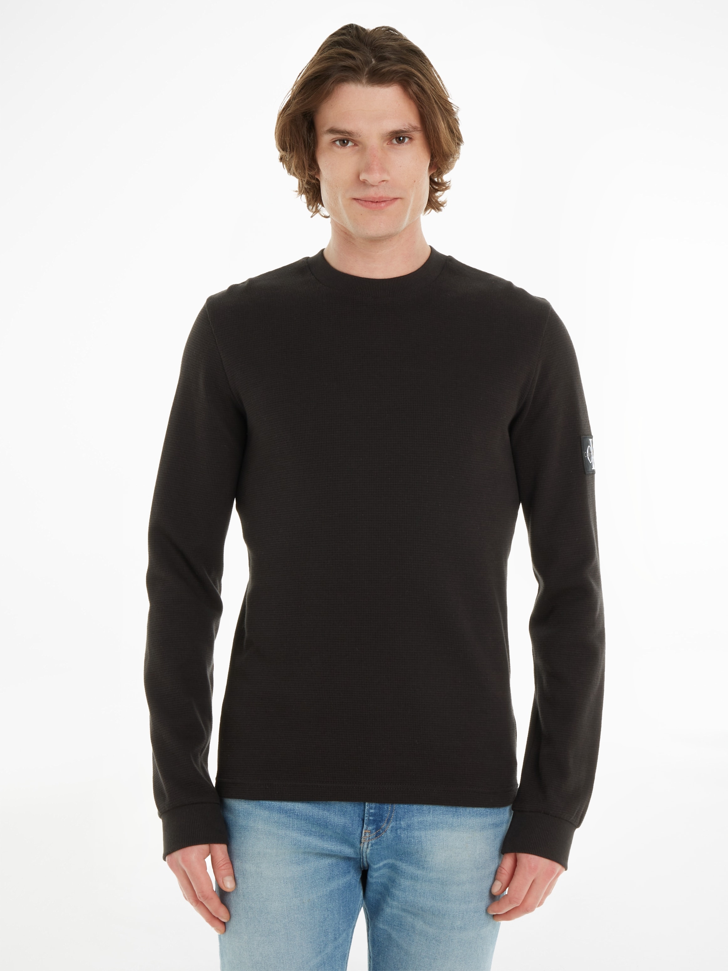 »BADGE Klein TEE«, online kaufen Langarmshirt OTTO mit Logopatch Jeans bei LS Calvin WAFFLE