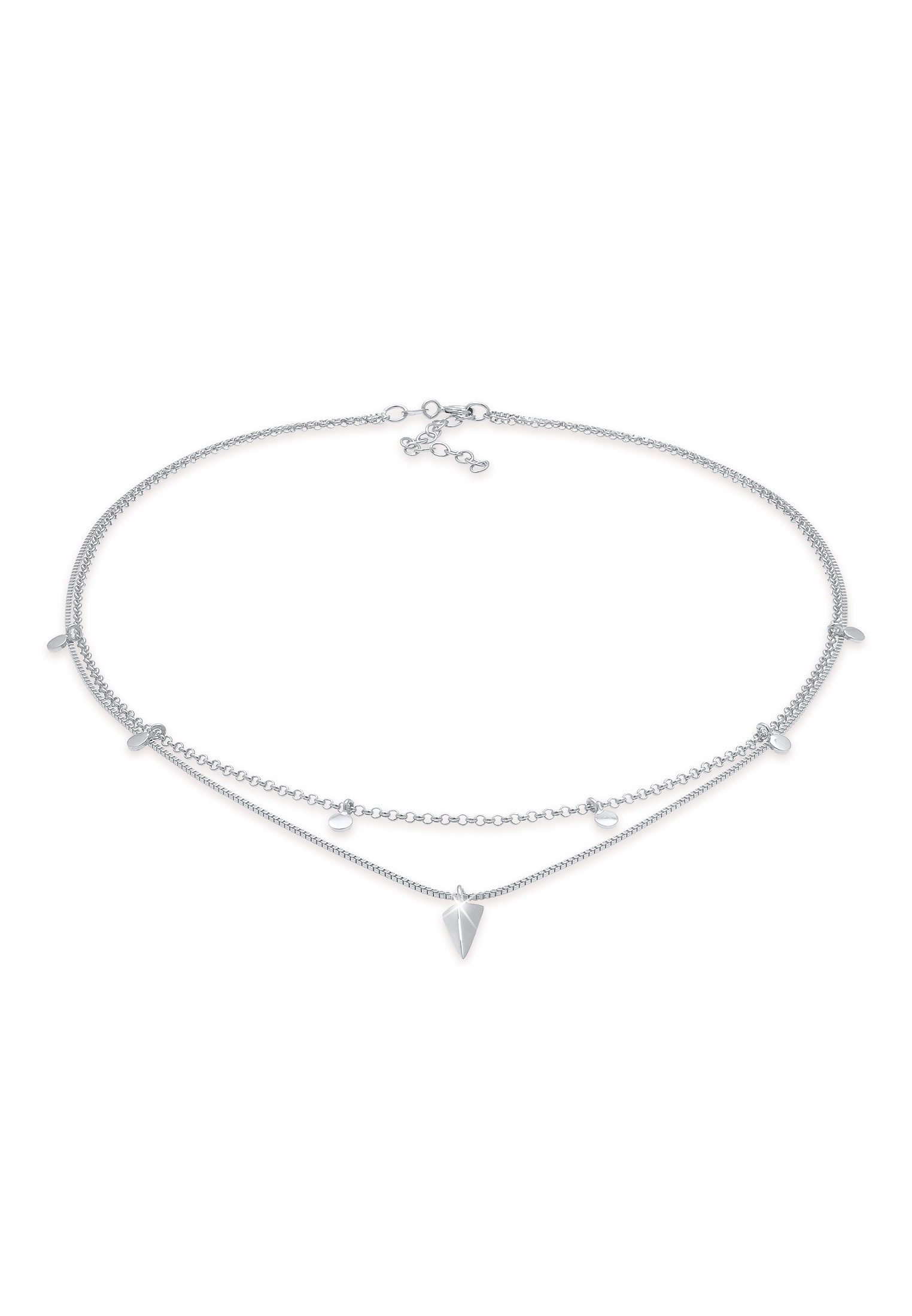 Elli Choker »Halskette Choker Layer Disc Rund Dreieck Design 925 Silber«