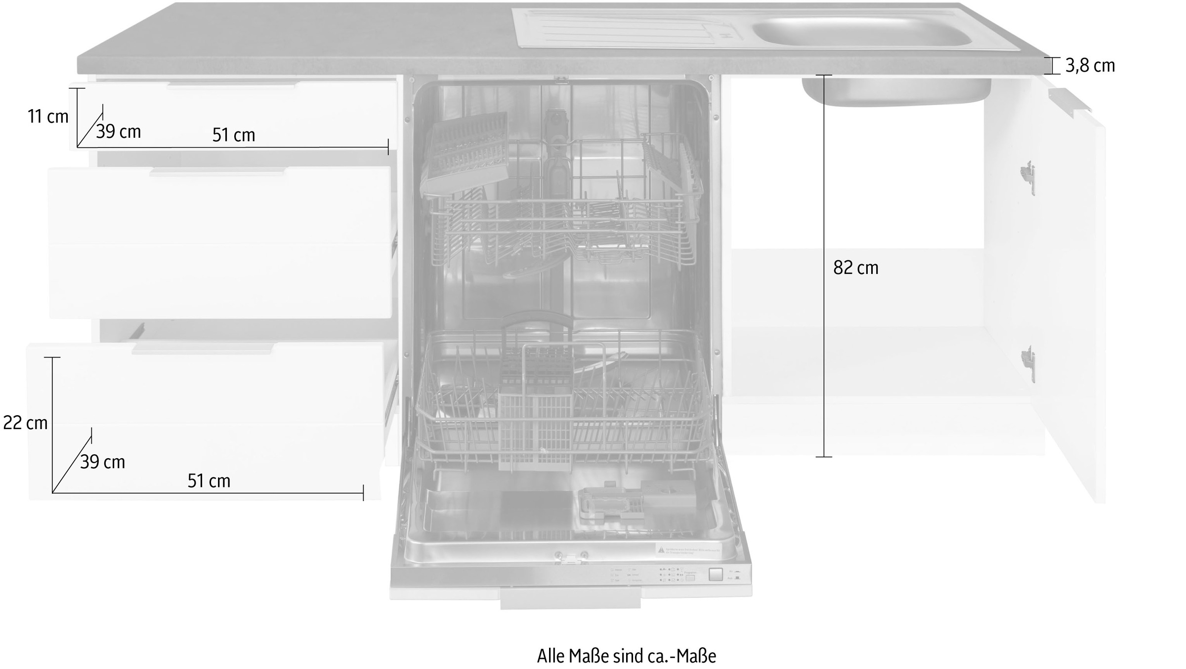 KOCHSTATION Winkelküche »KS-Luhe« Stellbreite 240x180 cm, wahlweise mit oder ohne E-Geräten, MDF-Fronten