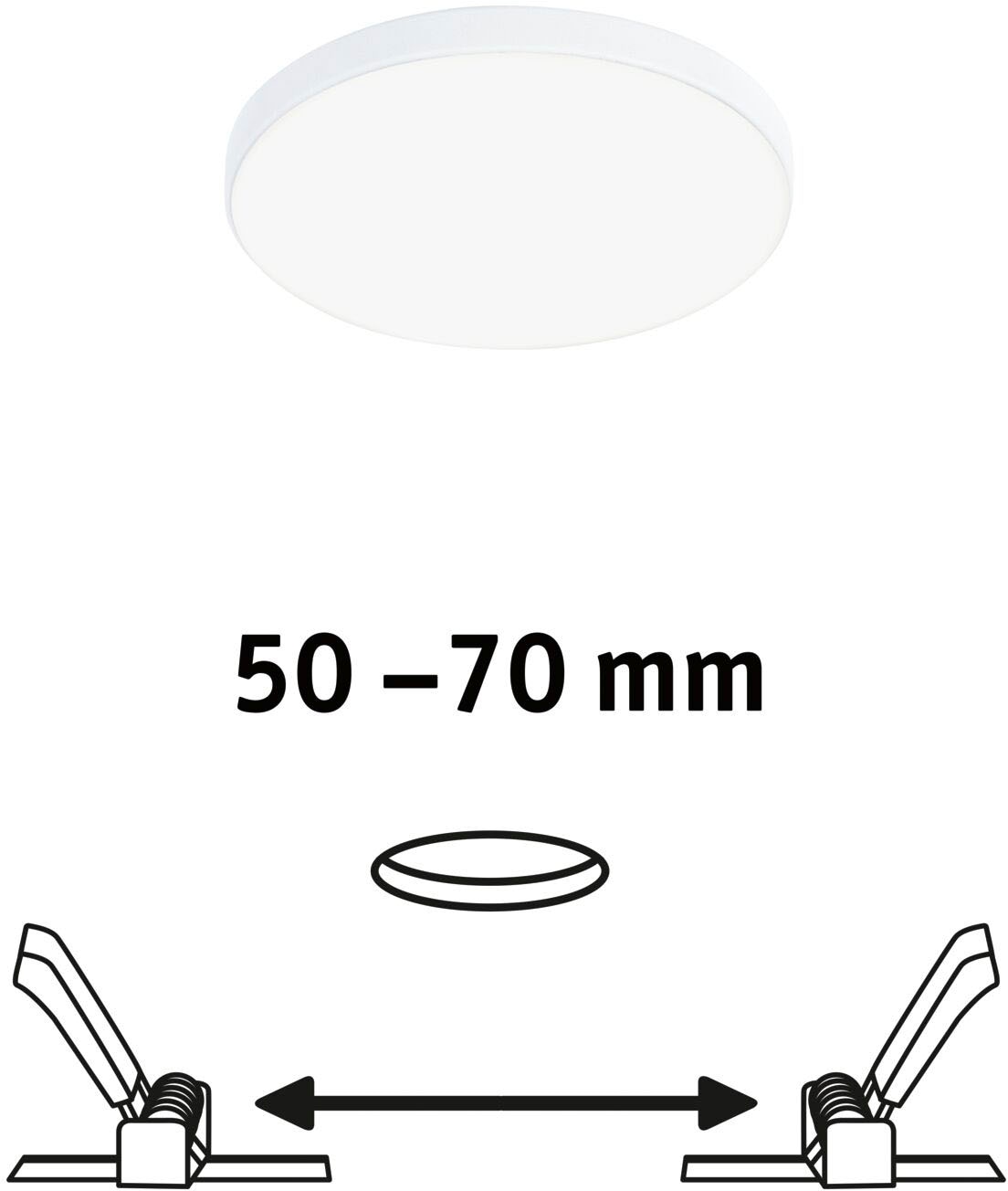 Paulmann LED Bad-Einbauleuchte »Veluna«, Schutzart IP44 spritzwassergeschützt, Ø 9,0 cm 