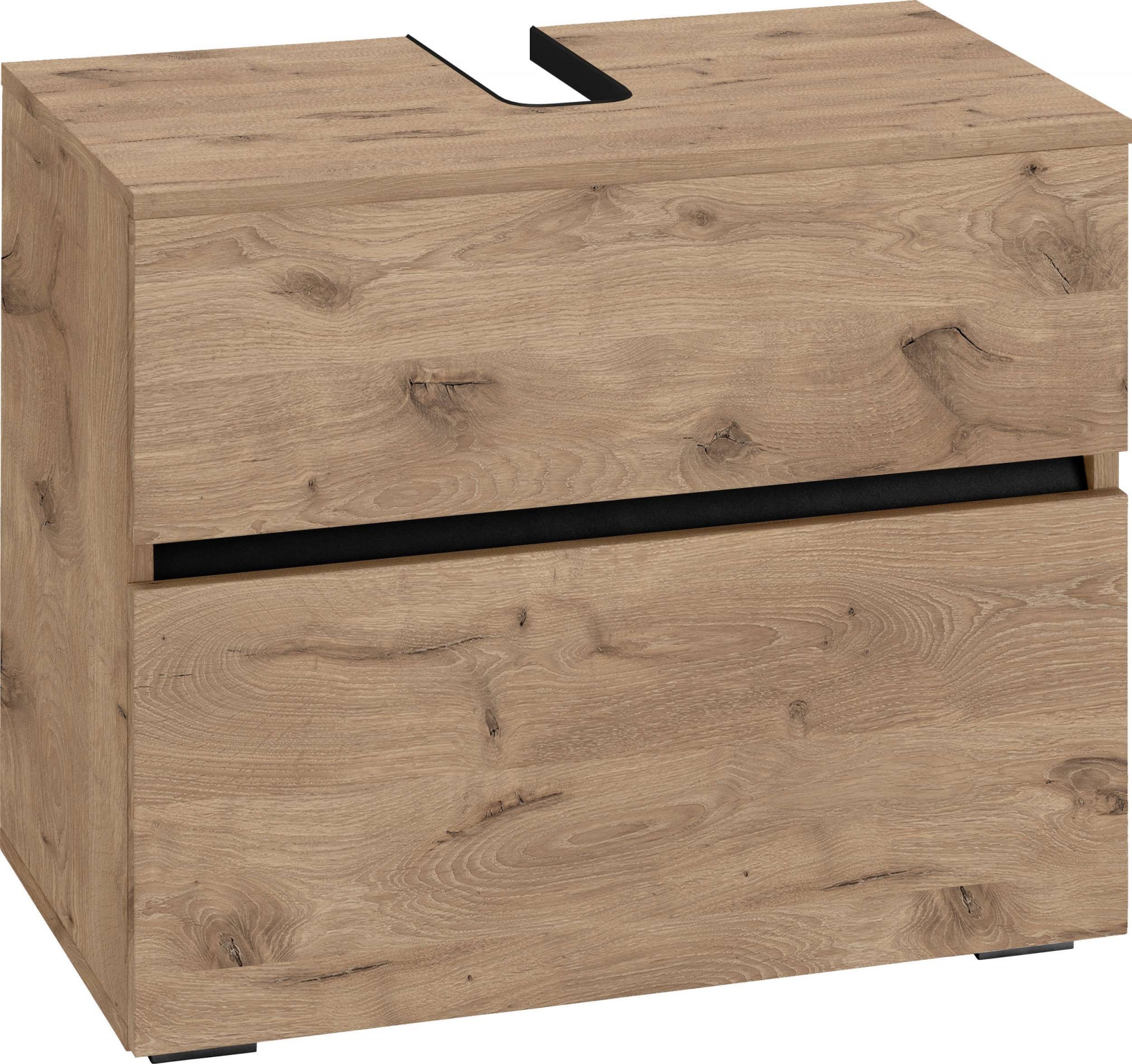 Home affaire Waschbeckenunterschrank »Wisla«, Siphonausschnitt, Push-to-open-Funktion, Breite 60cm, Höhe 55 cm