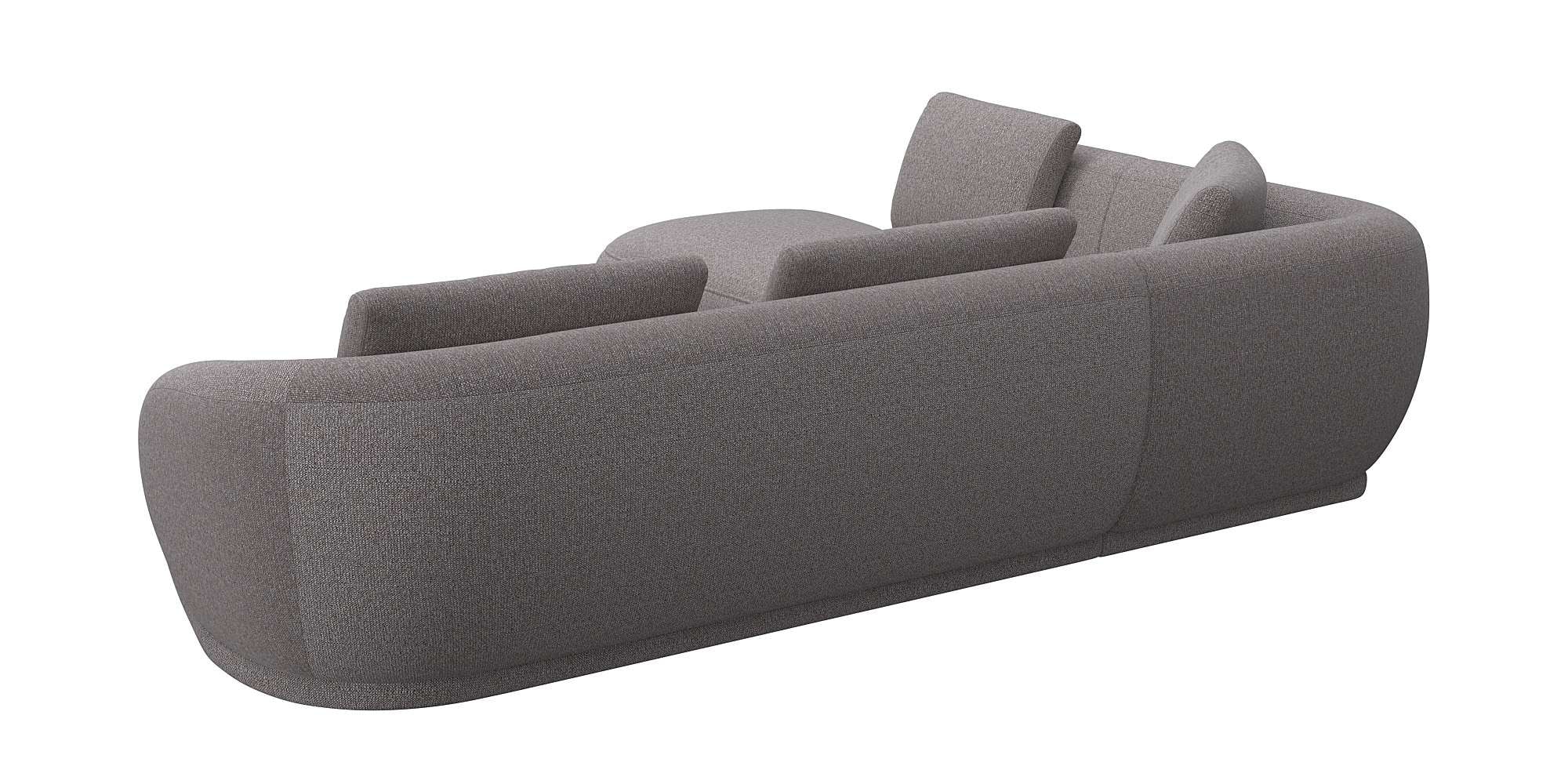 FLEXLUX Ecksofa »Torino, rund, L-Form, Sofa-Ecke mit Ottomane«, Modernes, organisches Sofa-Design, Kaltschaum, Wellenunterfederung