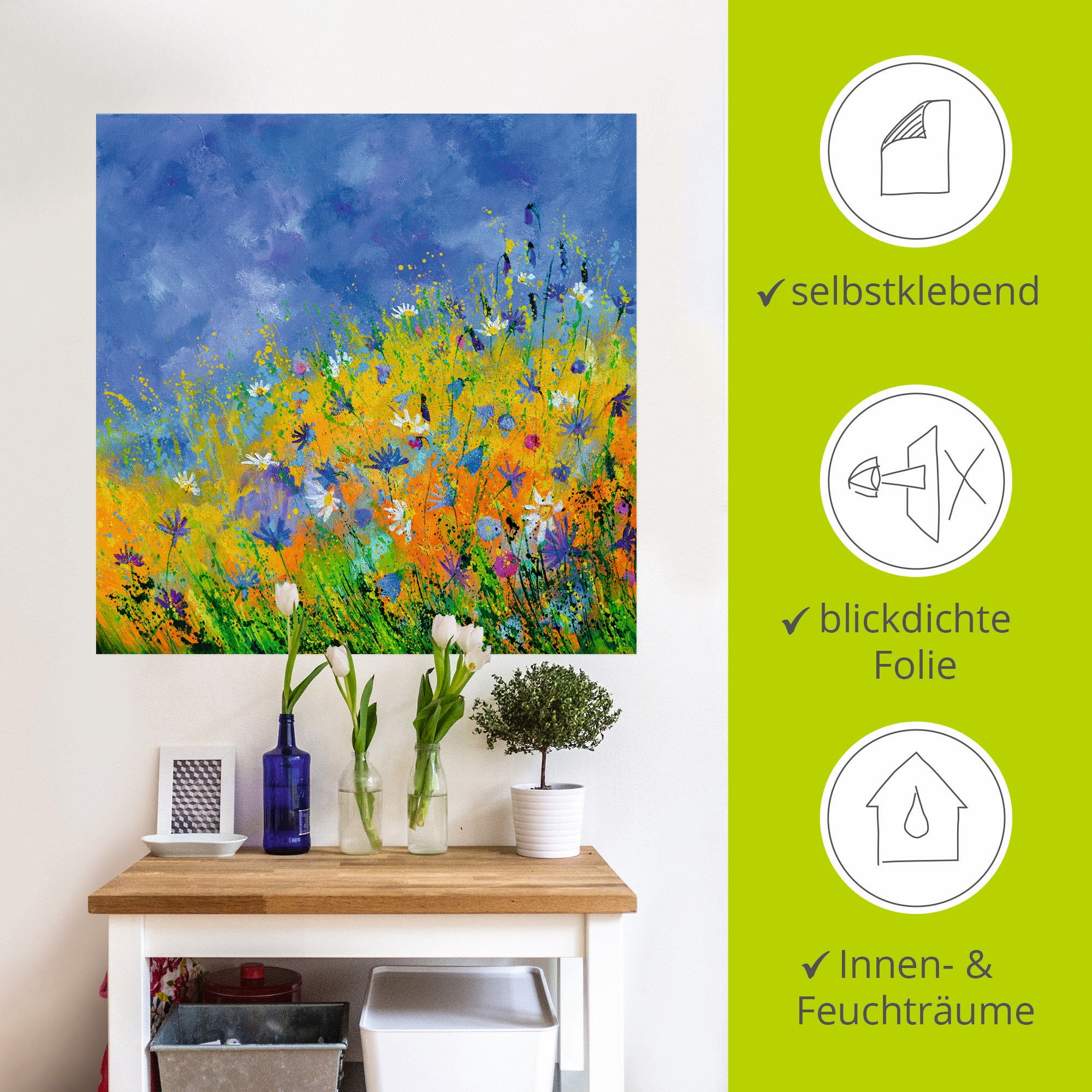 Artland Wandbild »Wildblumen«, Blumenwiese, (1 St.), als Leinwandbild, Wandaufkleber in verschied. Größen