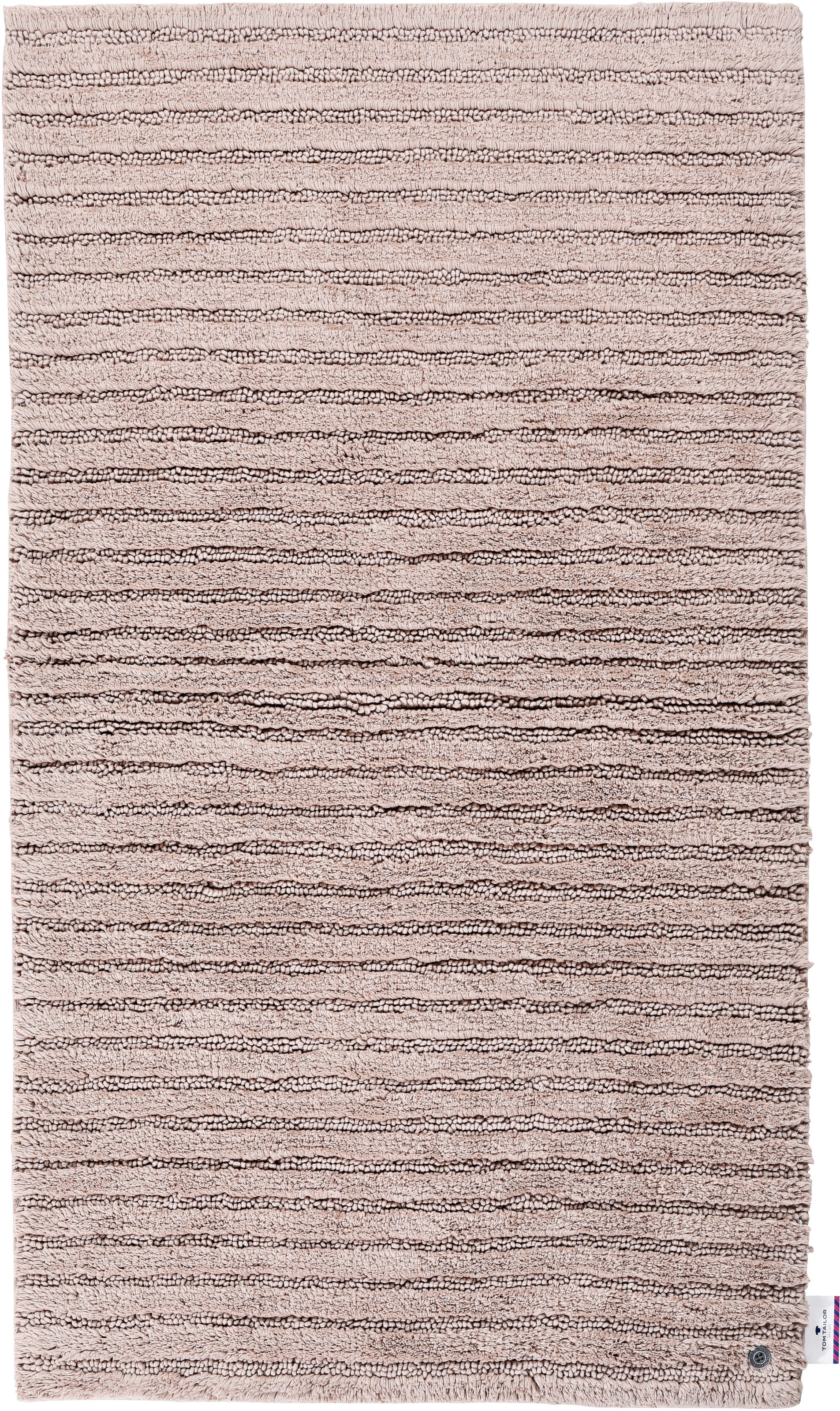 TOM TAILOR HOME Badematte »Cotton Stripes«, rutschhemmend beschichtet, fußbodenheizungsgeeignet-strapazierfähig, Uni Farben, gestreift, reine Baumwolle, Hoch-Tief Effekt