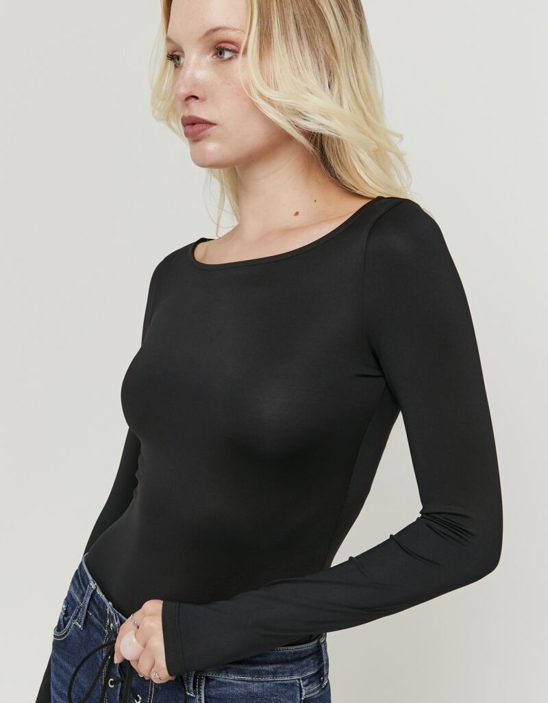 Tally Weijl Langarmbody »SBOPABOTIC« Materialmix, figurbetont