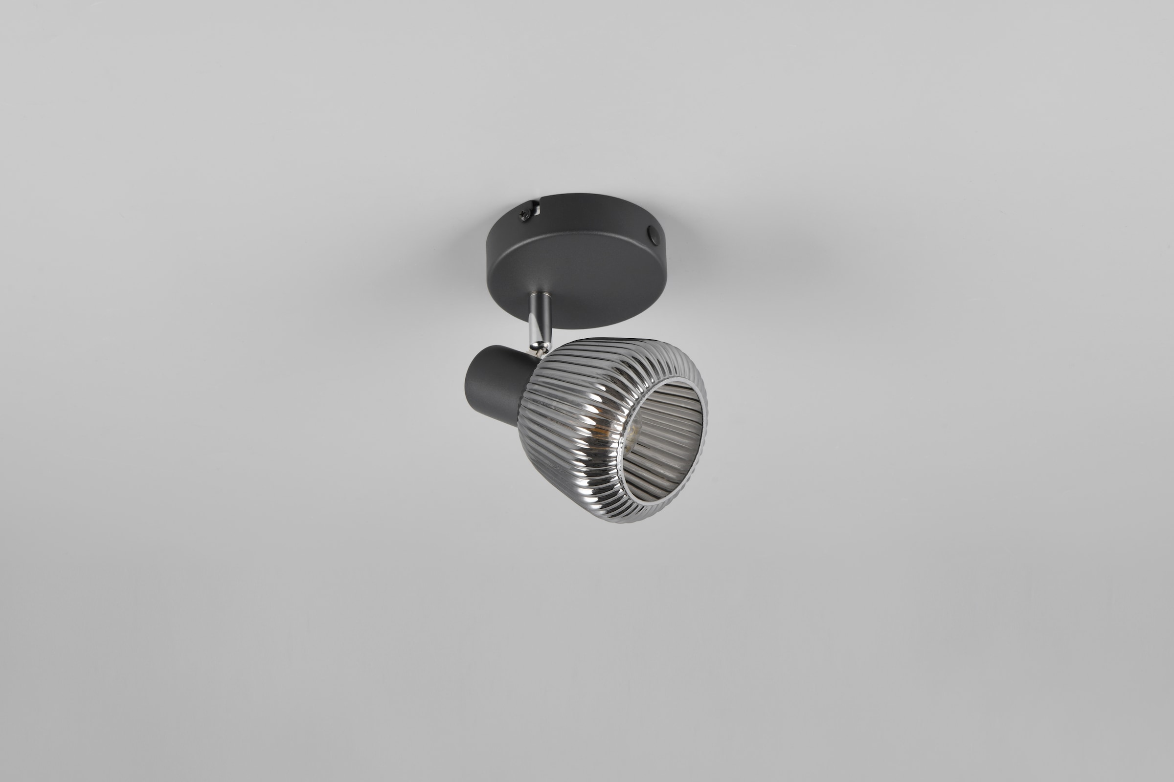 TRIO Leuchten Deckenstrahler »TARIFA, Spot 1-flammig, Deckenspot oder Wandspot, exkl 1xE14 max 10W« E14 1 Stk. warmweiß - kaltweiß E14 Spot mit Glasschirm in Riffeloptik Lichteffekte, Ø 10cm Höhe 17 cm