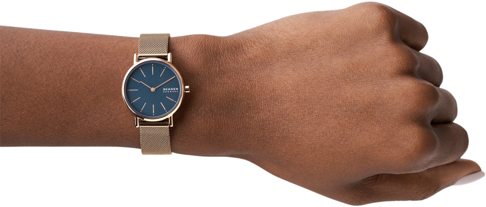 Skagen Quarzuhr »SIGNATUR LILLE«, Armbanduhr, Damenuhr, analog, Edelstahlarmband
