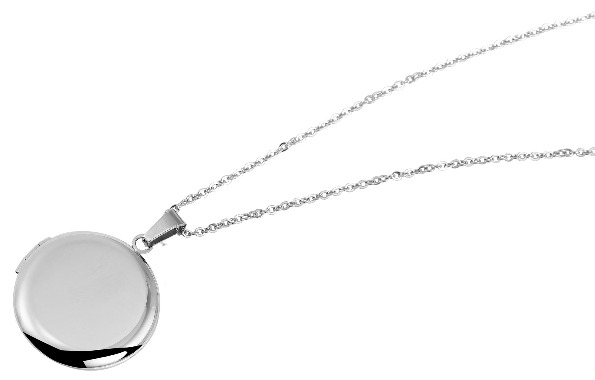 Adelia´s Gliederkette »Unisex Halskette ¿ Medaillon aus Edelstahl 43 cm«
