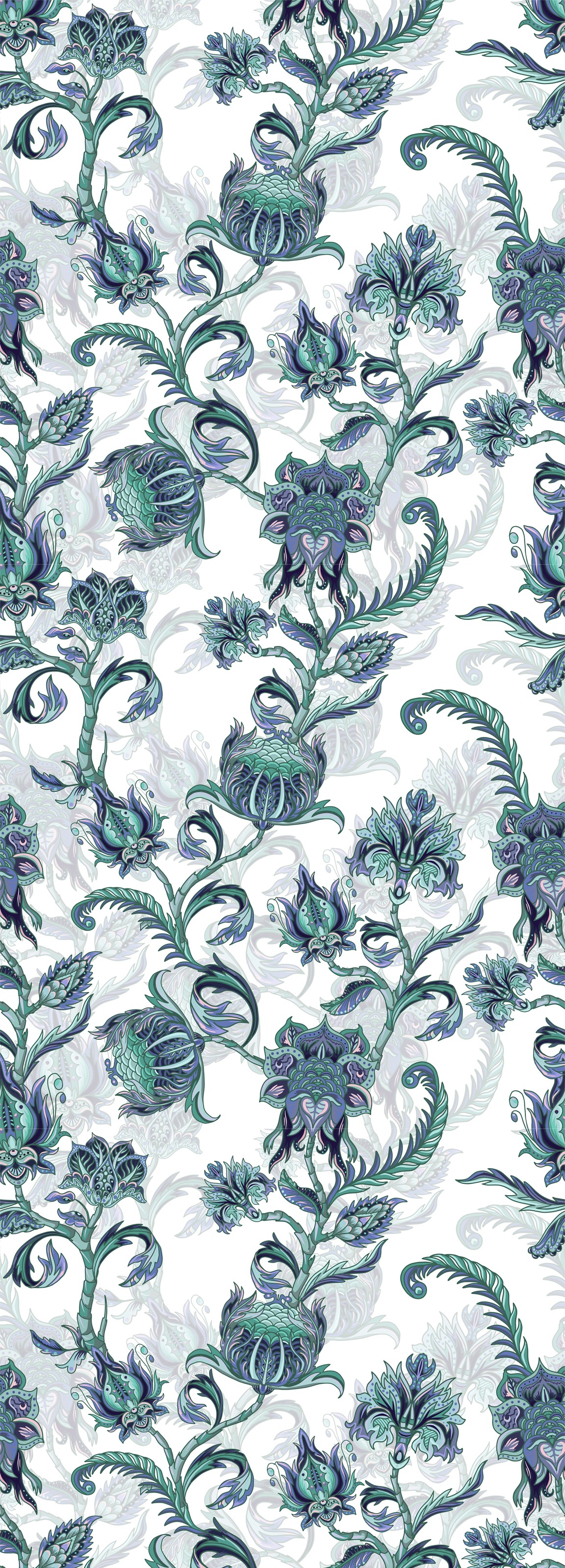 queence Vinyltapete »Jade«, bedruckt-Motiv-botanisch-floral-gemustert-natürlich, 90x250cm, selbstklebend, kinderleichte Anbringung, Sticker