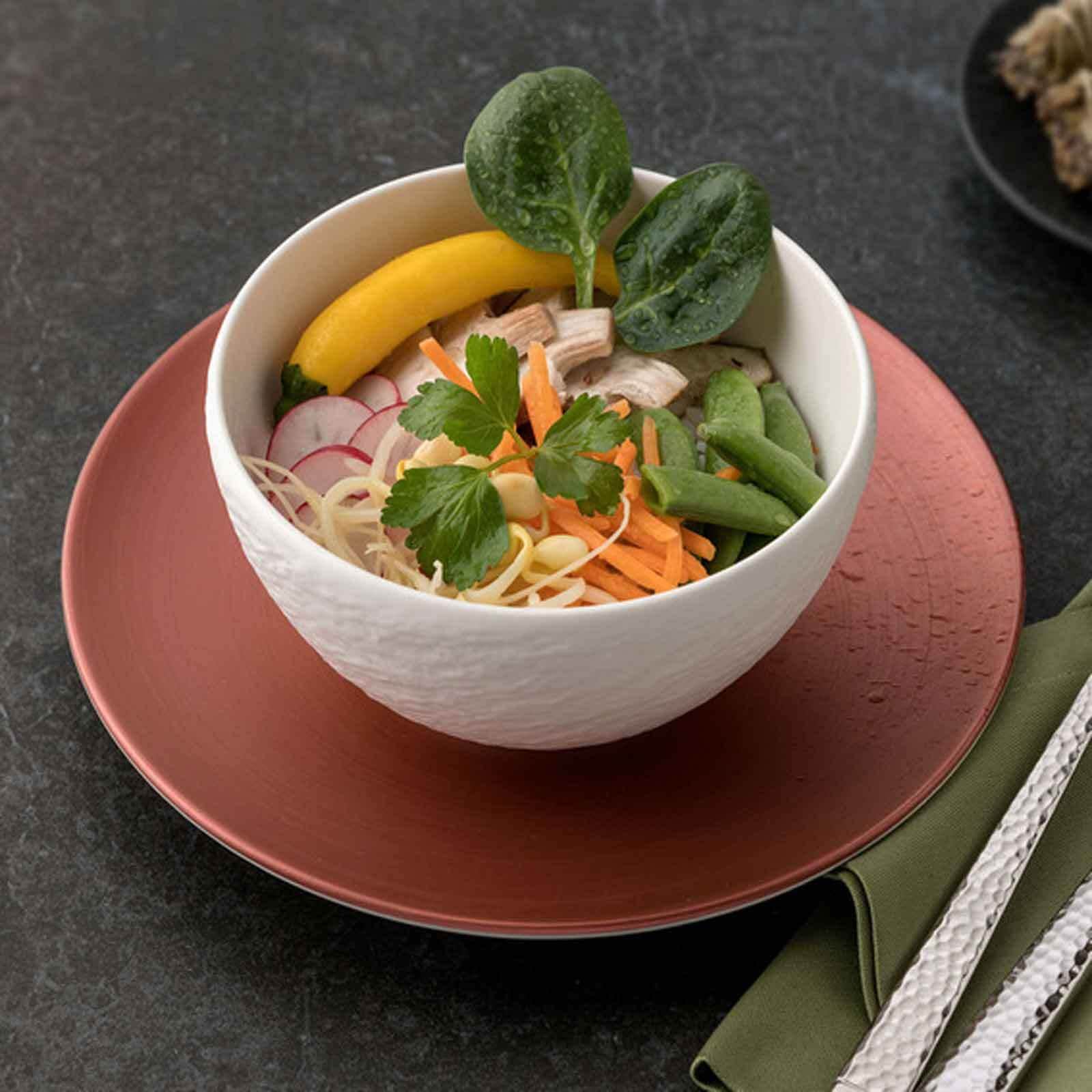 Villeroy & Boch Suppenteller »Suppen Bol Manufacture Rock Blanc Ø 12,5 cm 4er Set weiß«