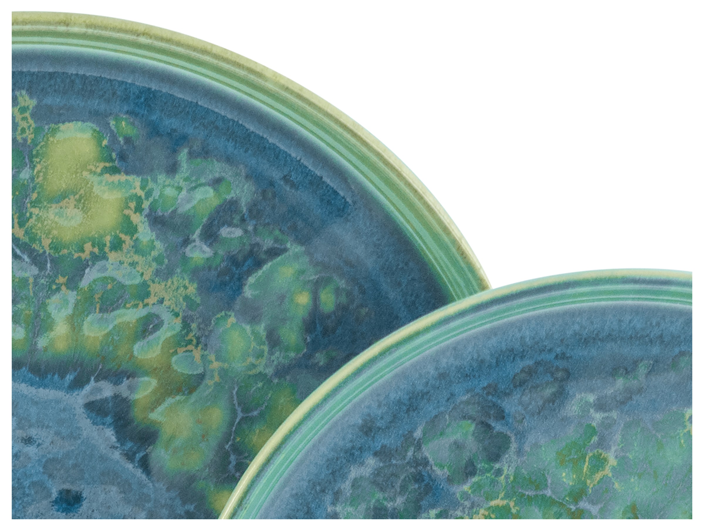 CreaTable Teller-Set »Yuki, Tellerset 8-tlg« Reaktiver intensiv leuchtender Digitaldruck