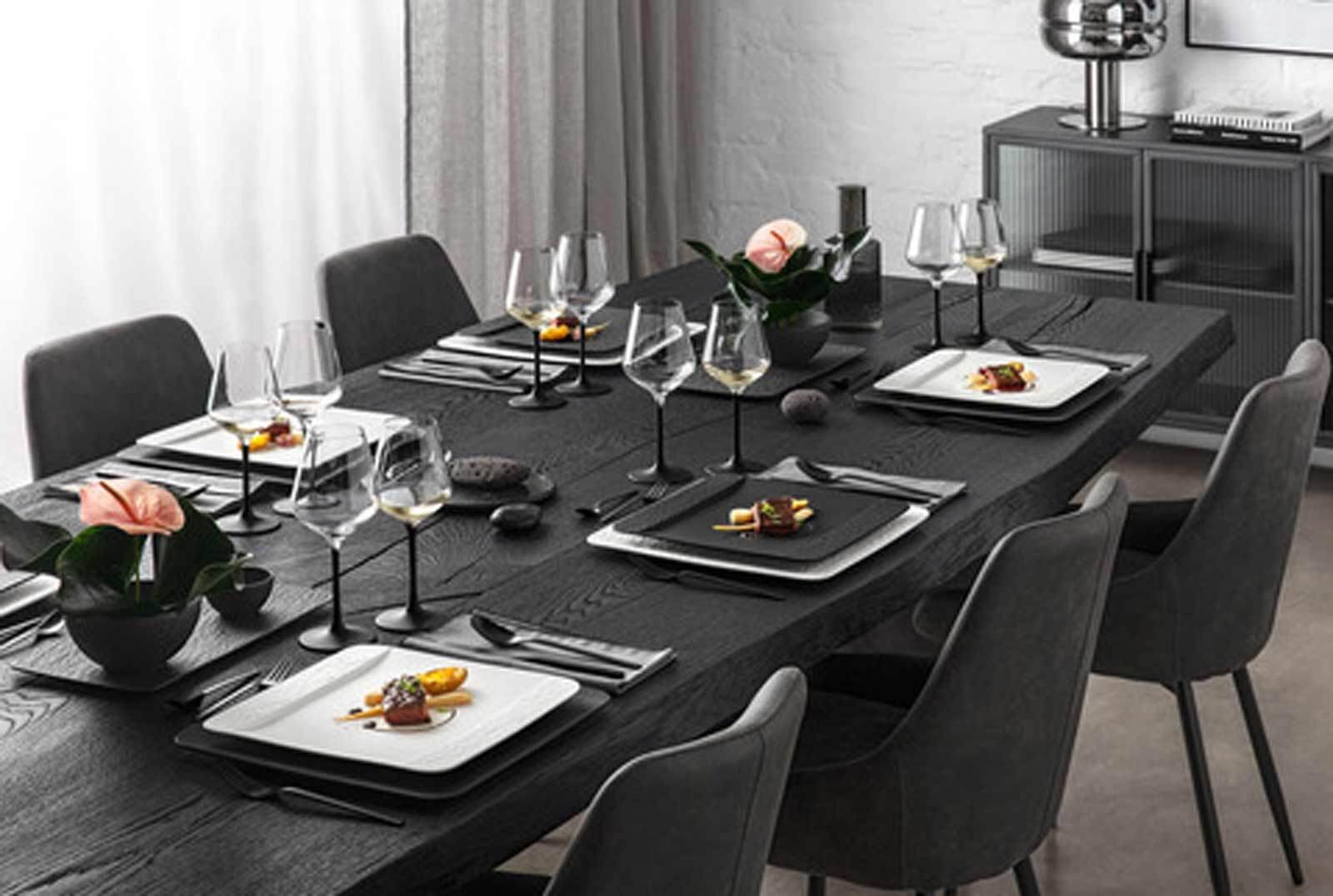 Villeroy & Boch Servierplatte »Servierplatte Manufacture Rock ø 32,5 cm schwarz«