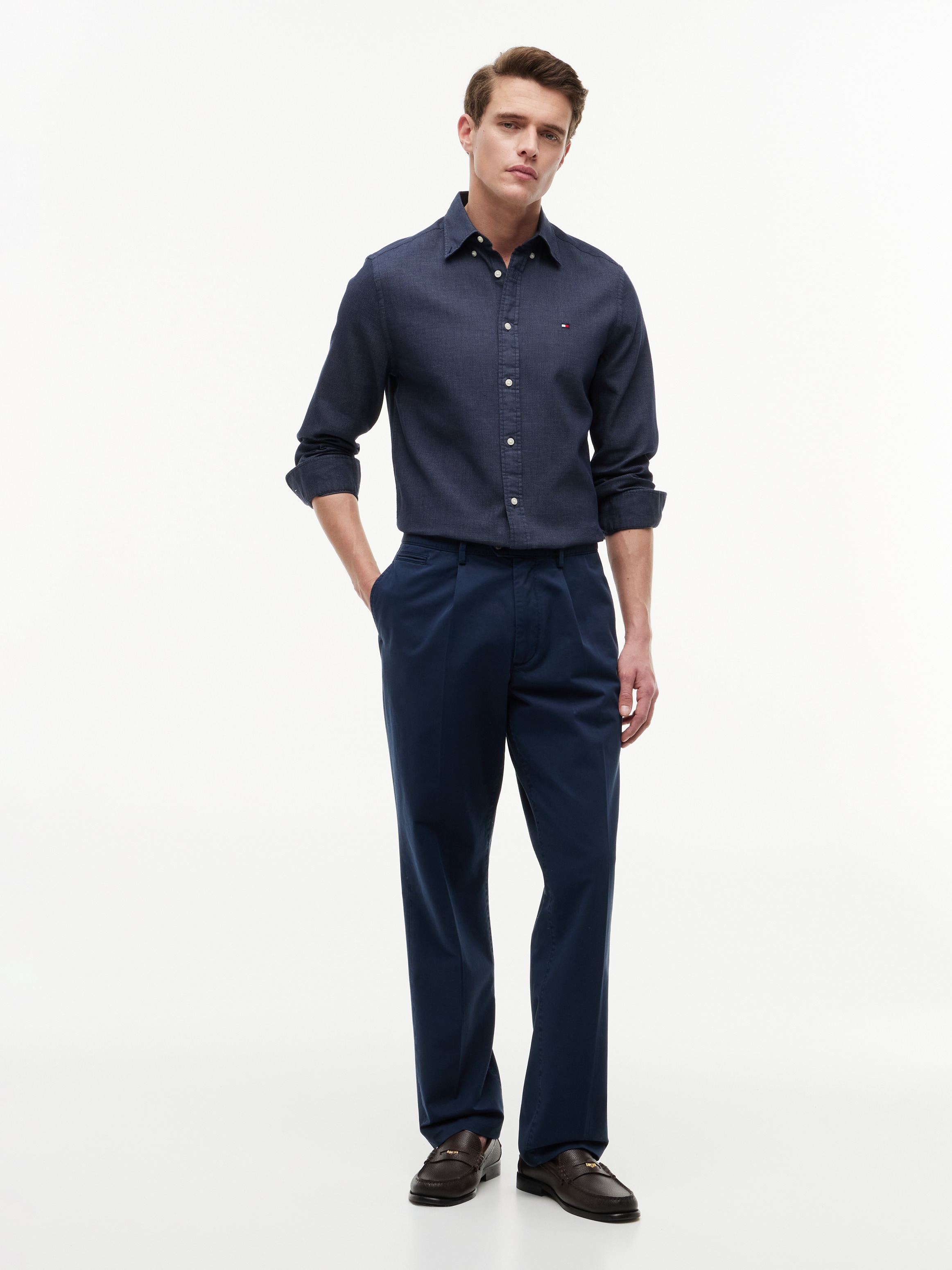 Tommy Hilfiger Langarmhemd »FLEX POP MINI DOBBY RF SHIRT« Regular Fit Dobby Structure