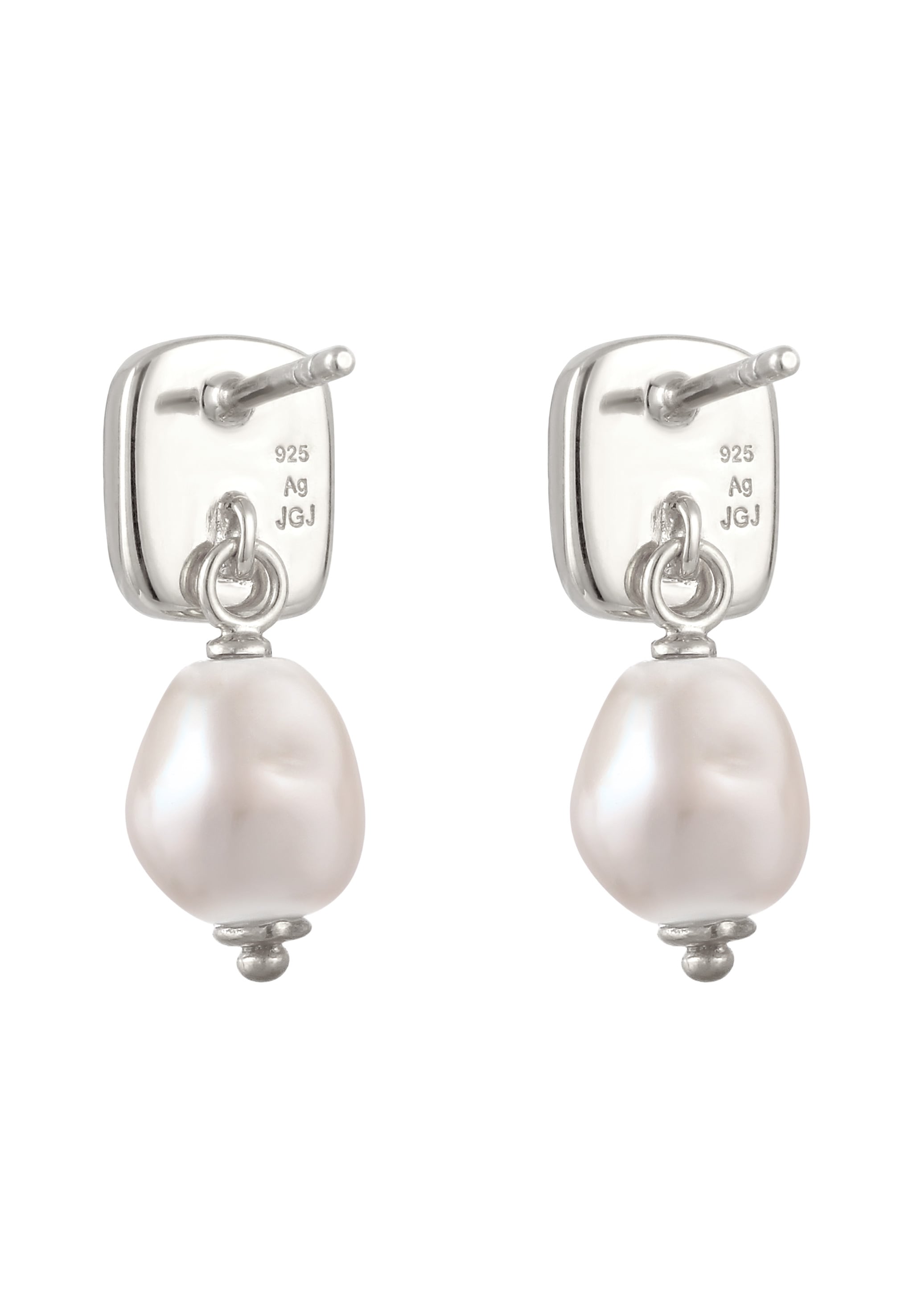 Elli Paar Ohrstecker »Ohrringe Ohrstecker Hänger mit Perlen von Swarovski® Weiß 925 Sterling Silber«