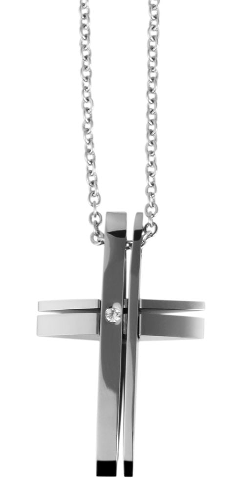 Adelia´s Gliederkette »Damen Halskette ¿ Ankerkette aus Edelstahl mit Zirkonia 45 cm«