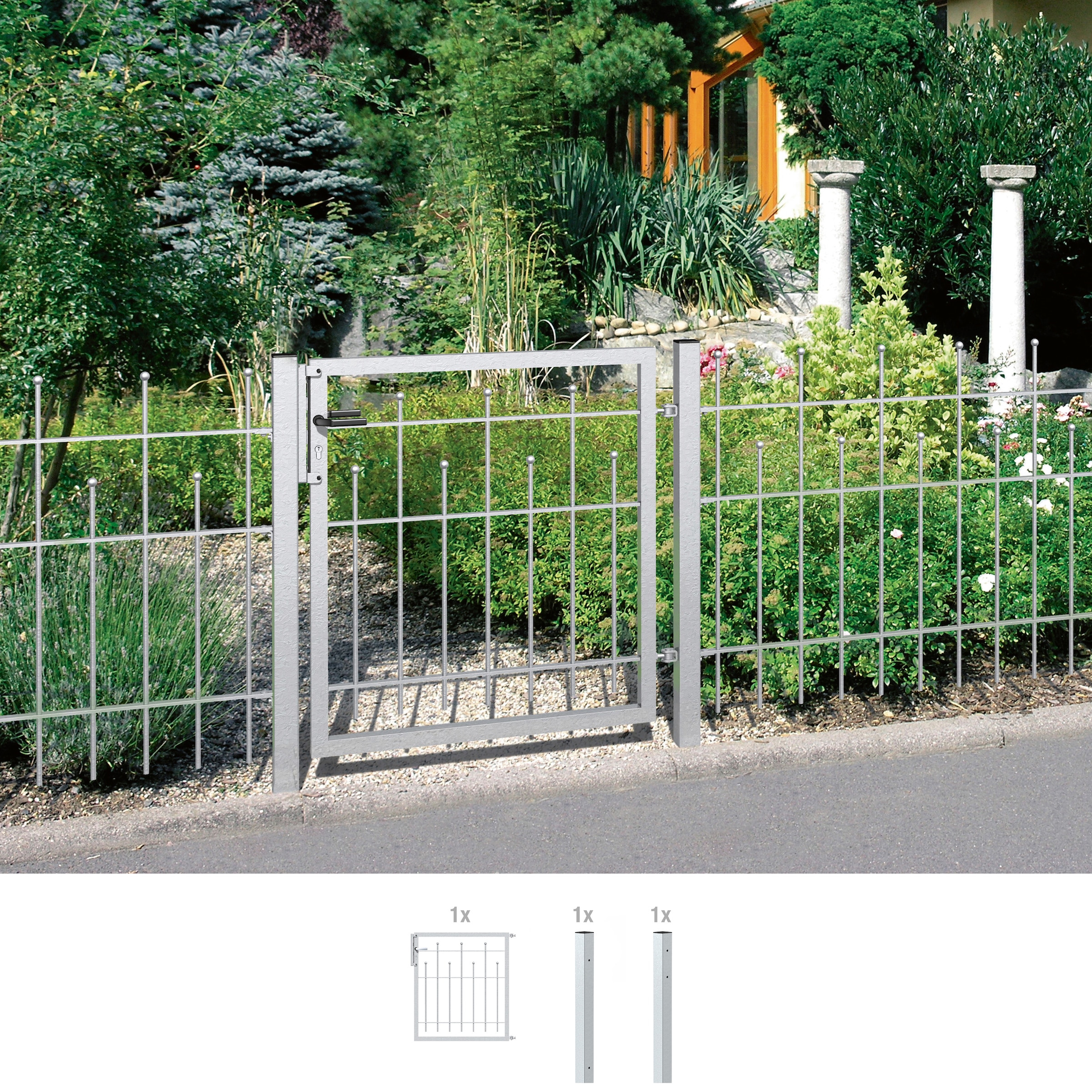 Alberts Zauneinzeltür »Madrid« Breite: 100 cm, Höhe 80 und 100 cm, feuerverzinkt