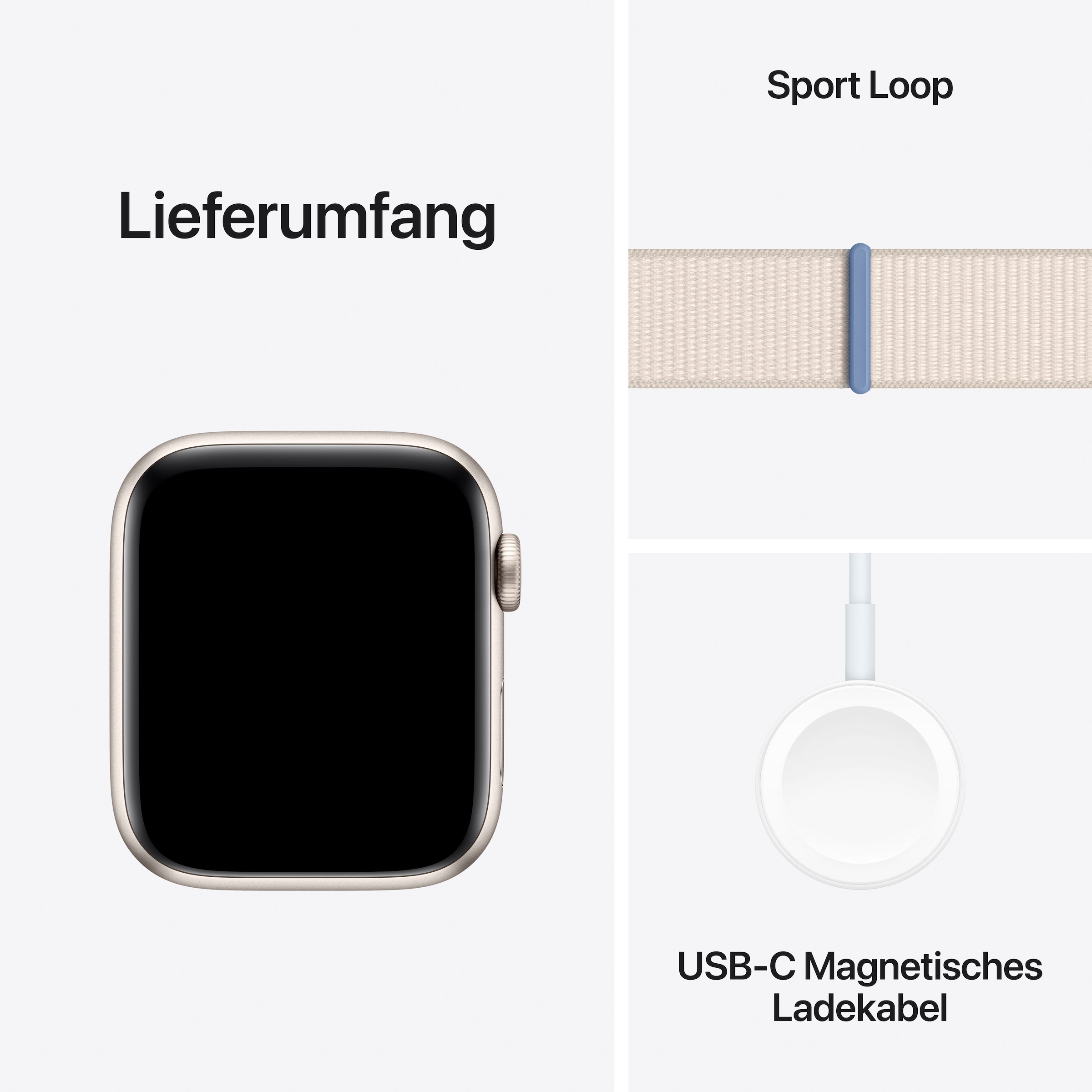 Apple Smartwatch »Watch SE Aluminium«, (4,4 cm / 1,73 Zoll), Watch OS 10, Sport Loop)