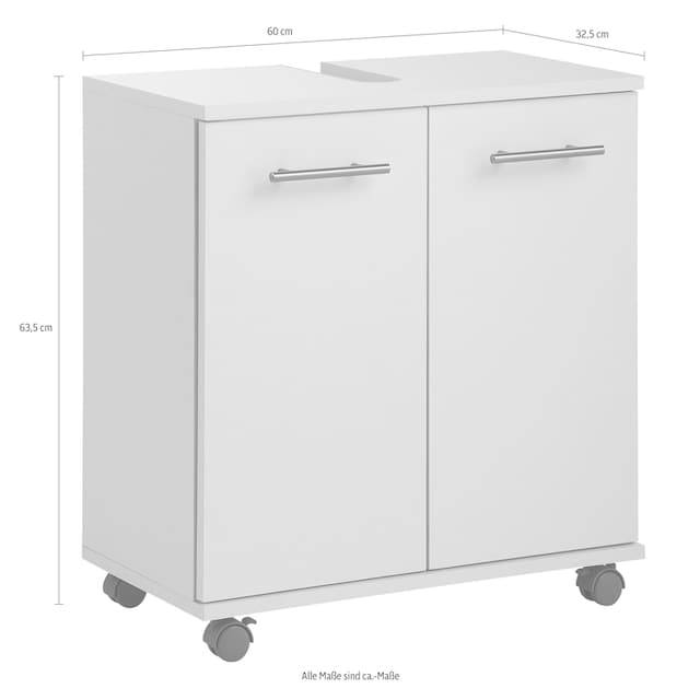 Schildmeyer Waschbeckenunterschrank »Emmi«, Höhe 63,5 cm, Metallgriffe, auf  Rollen kaufen online bei OTTO