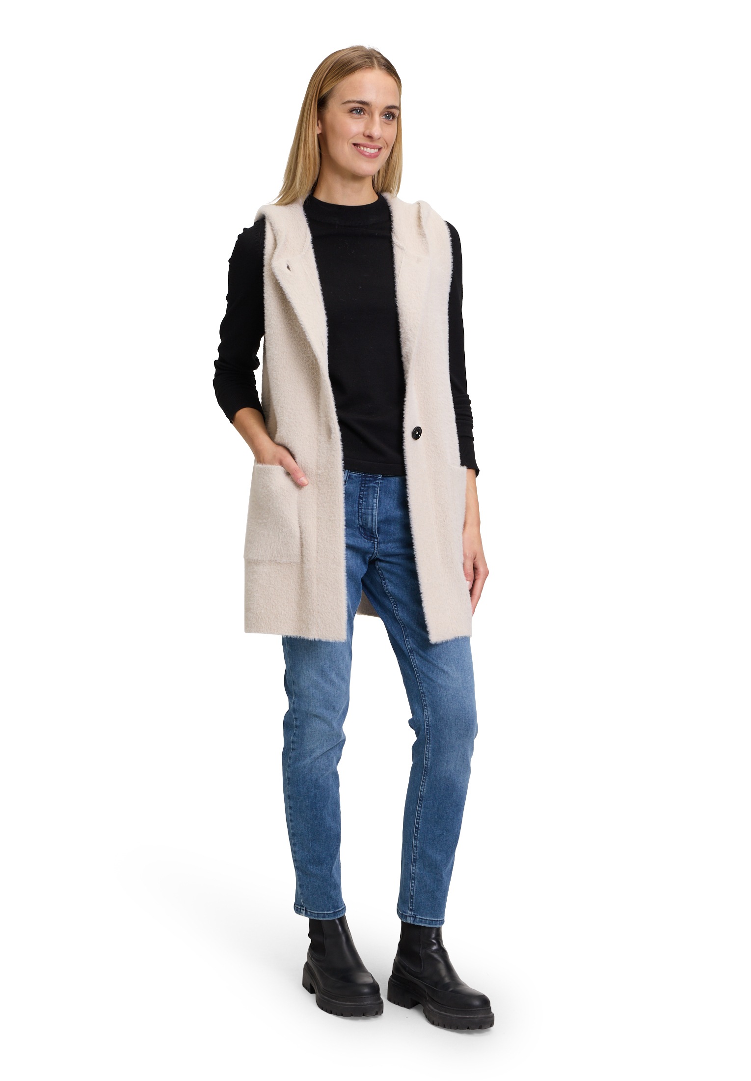 Amber & June Strickjacke »Strickweste mit Kapuze«