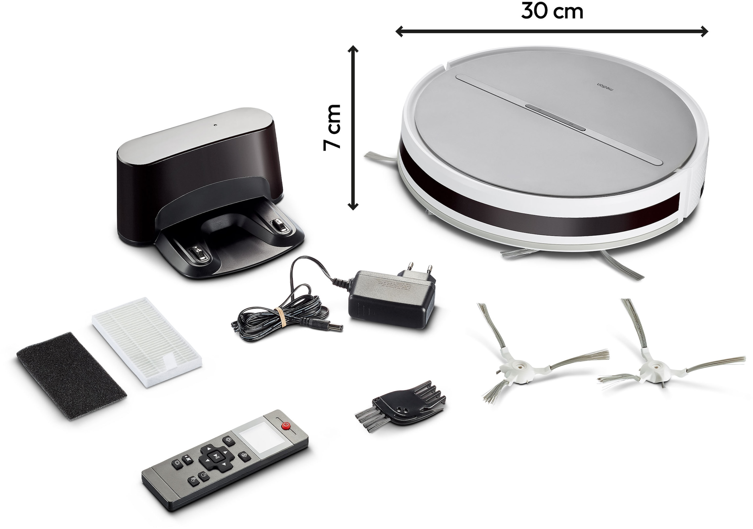 Medion® Saugroboter »E35 (MD 11157), intelligente S-Linien Navigation, 2 kPa Saugleistung«, Steuerung per Fernbedienung, 120 min Laufzeit im ECO-Modus