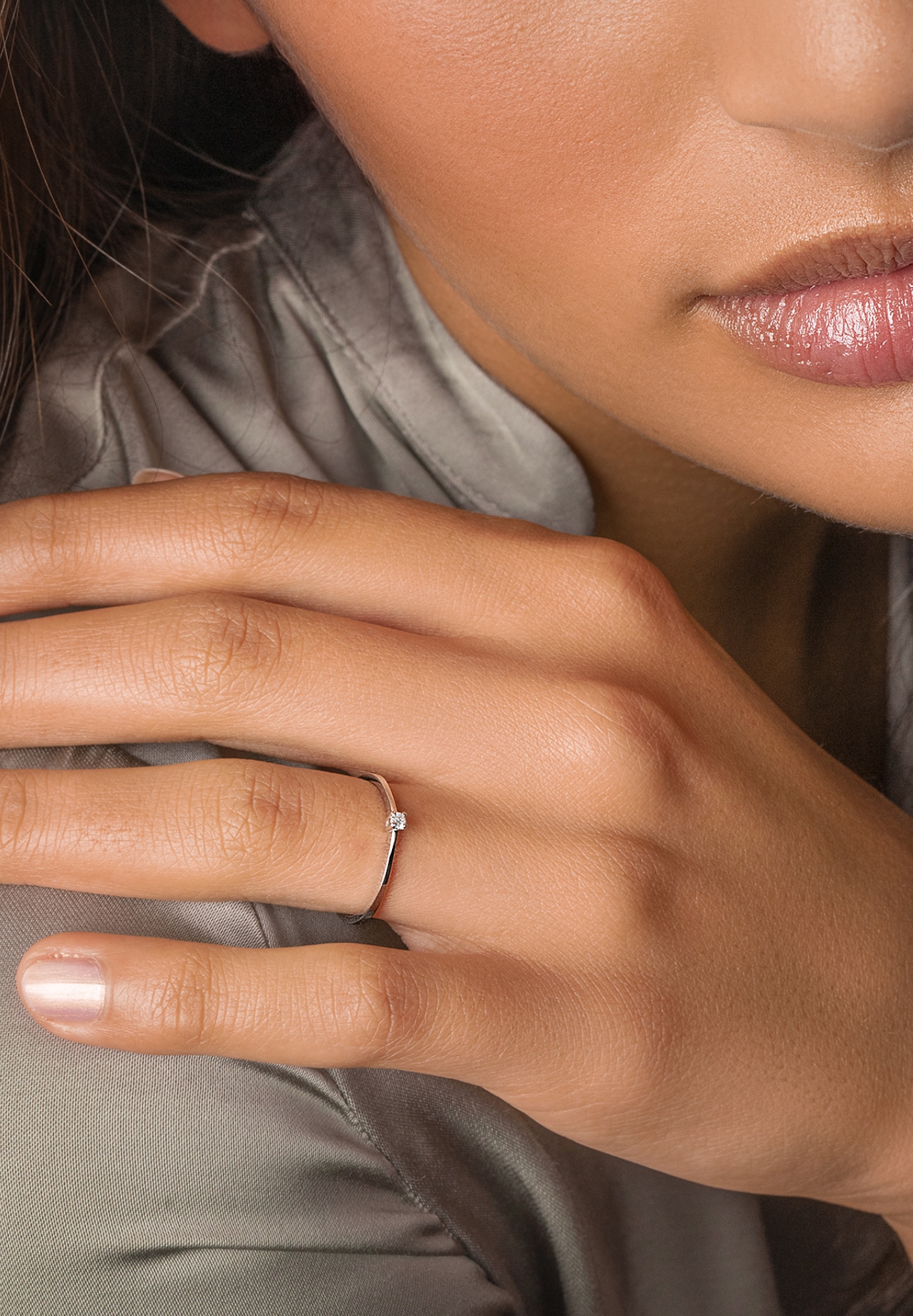 ONE ELEMENT Diamantring »0,05 ct Diamant Brillant Ring aus 585 Weißgold«