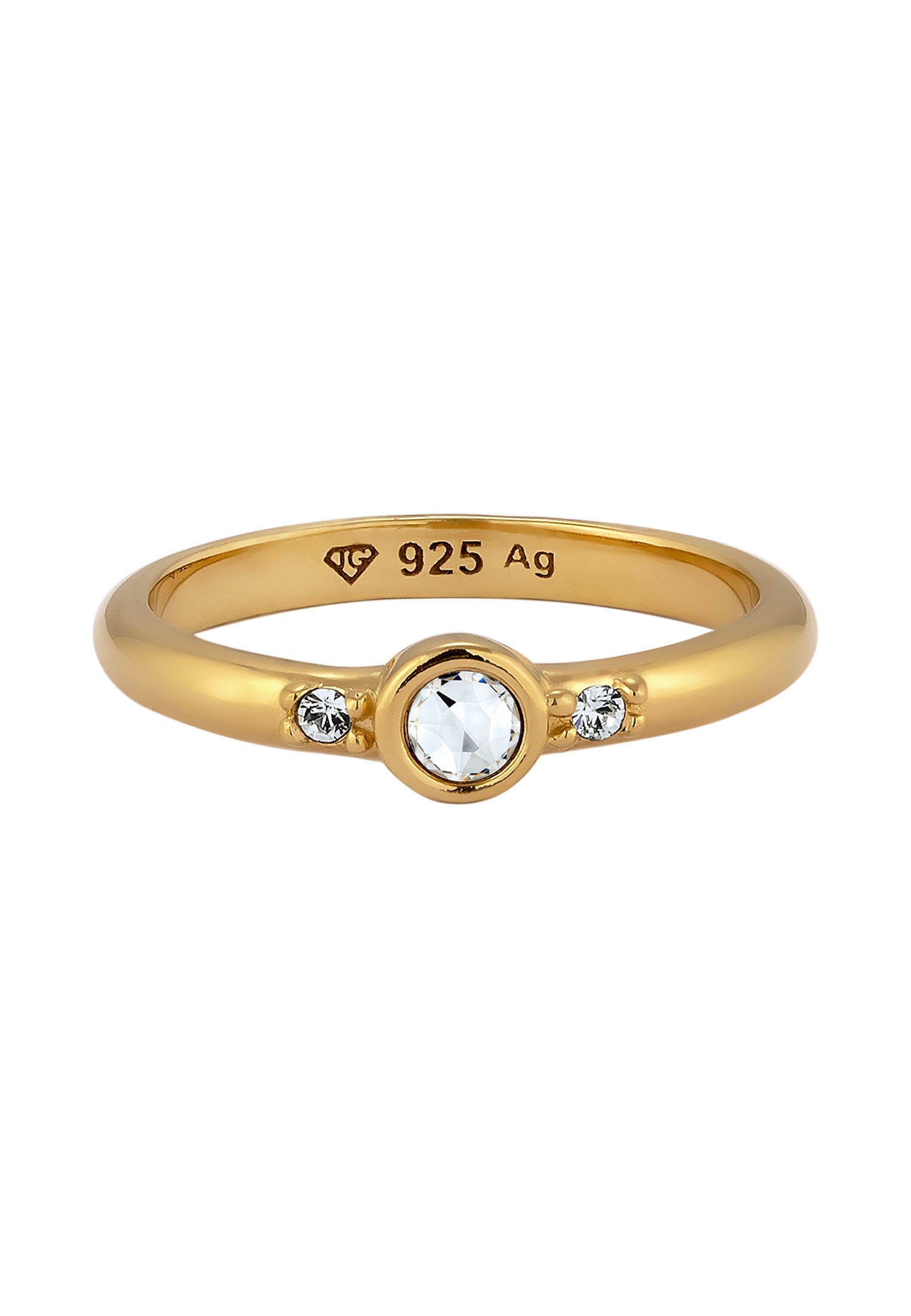 Elli Silberring »Ring Glas Kristalle Weiß 925 Sterling Silber«