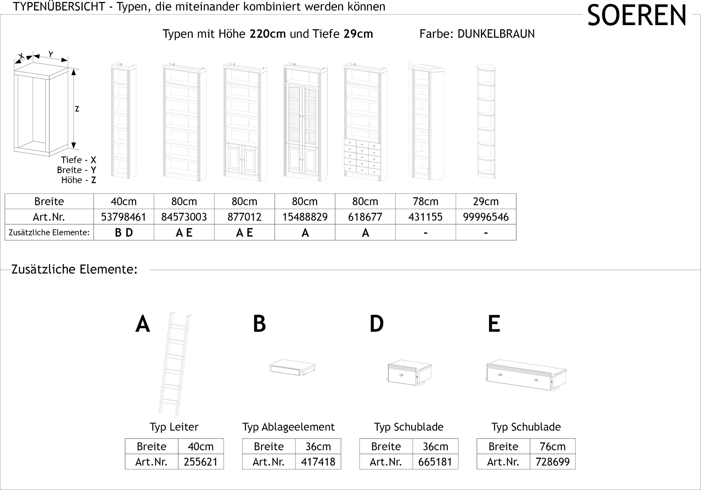 Home affaire Bücherregal »Soeren«, aus massiver Kiefer, Höhe 220 cm, mit 2 Holztüren, viel Stauraum