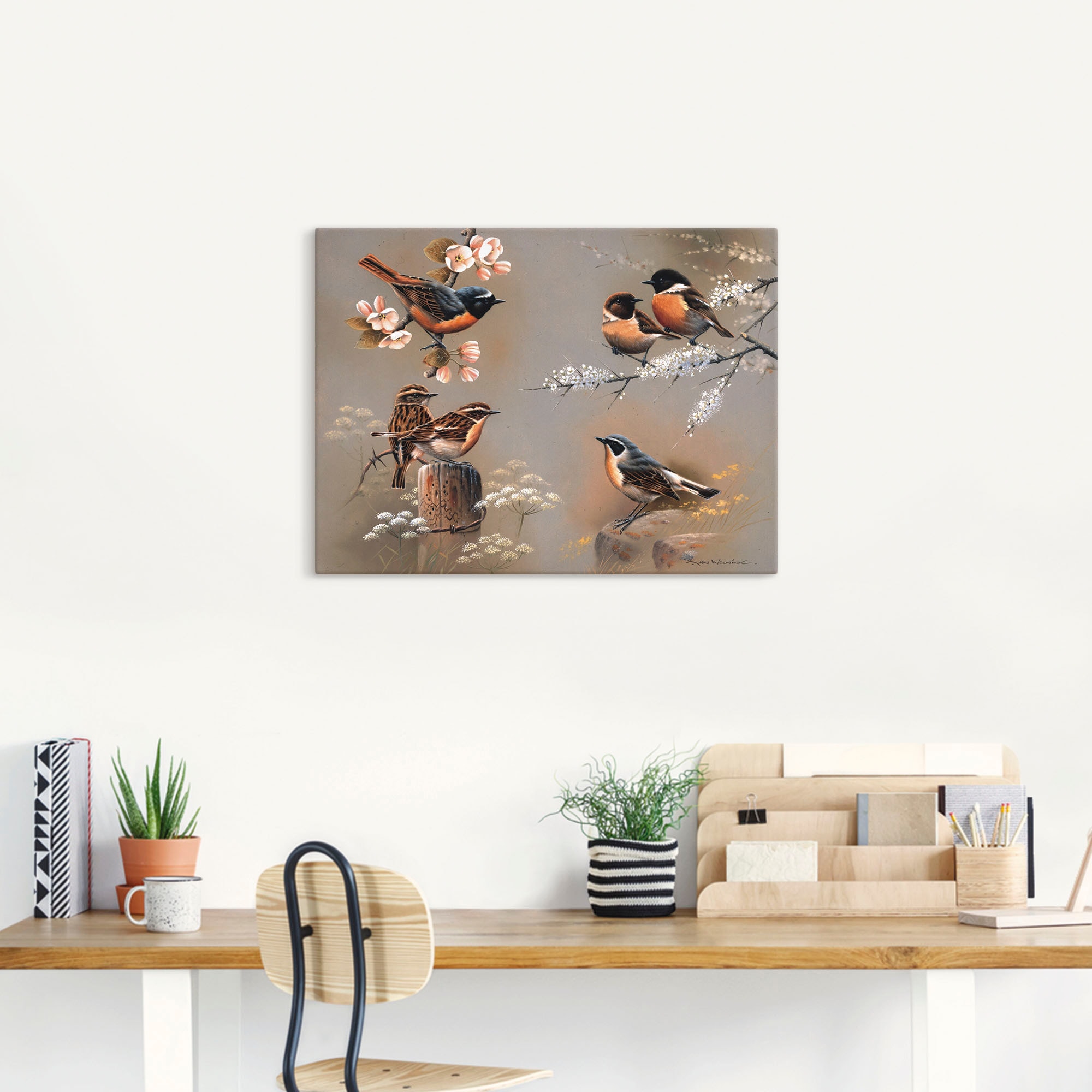 Artland Wandbild »Vogel Komposition«, Vögel, (1 St.), als Leinwandbild, Poster in verschied. Größen
