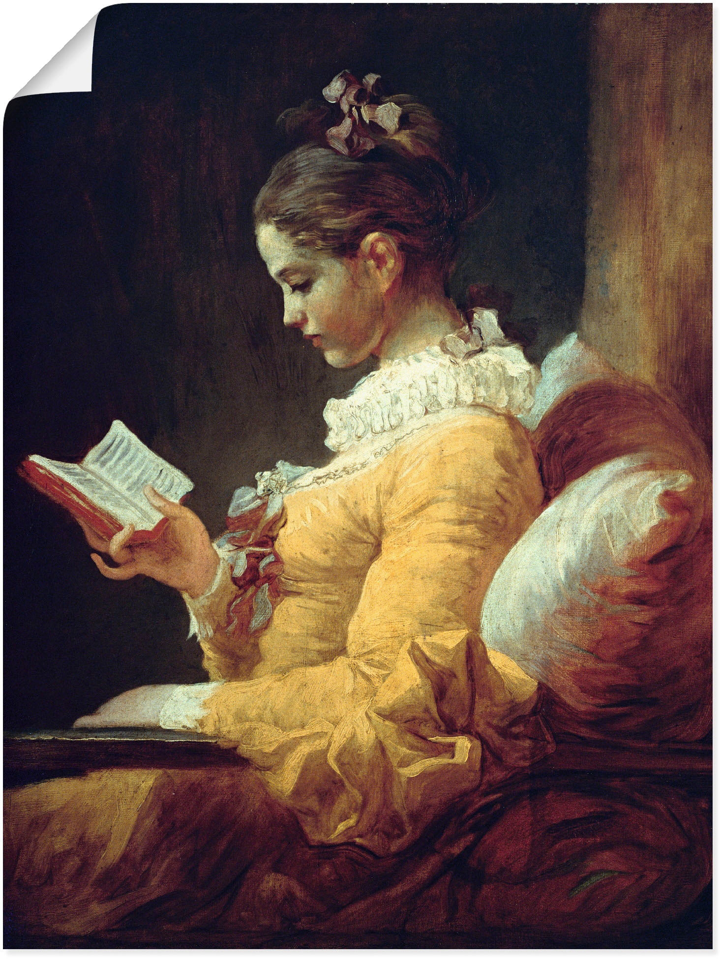 Artland Wandbild »Lesendes Mädchen. Um 1776«, Frau, (1 St.), als Leinwandbild, Poster in verschied. Größen