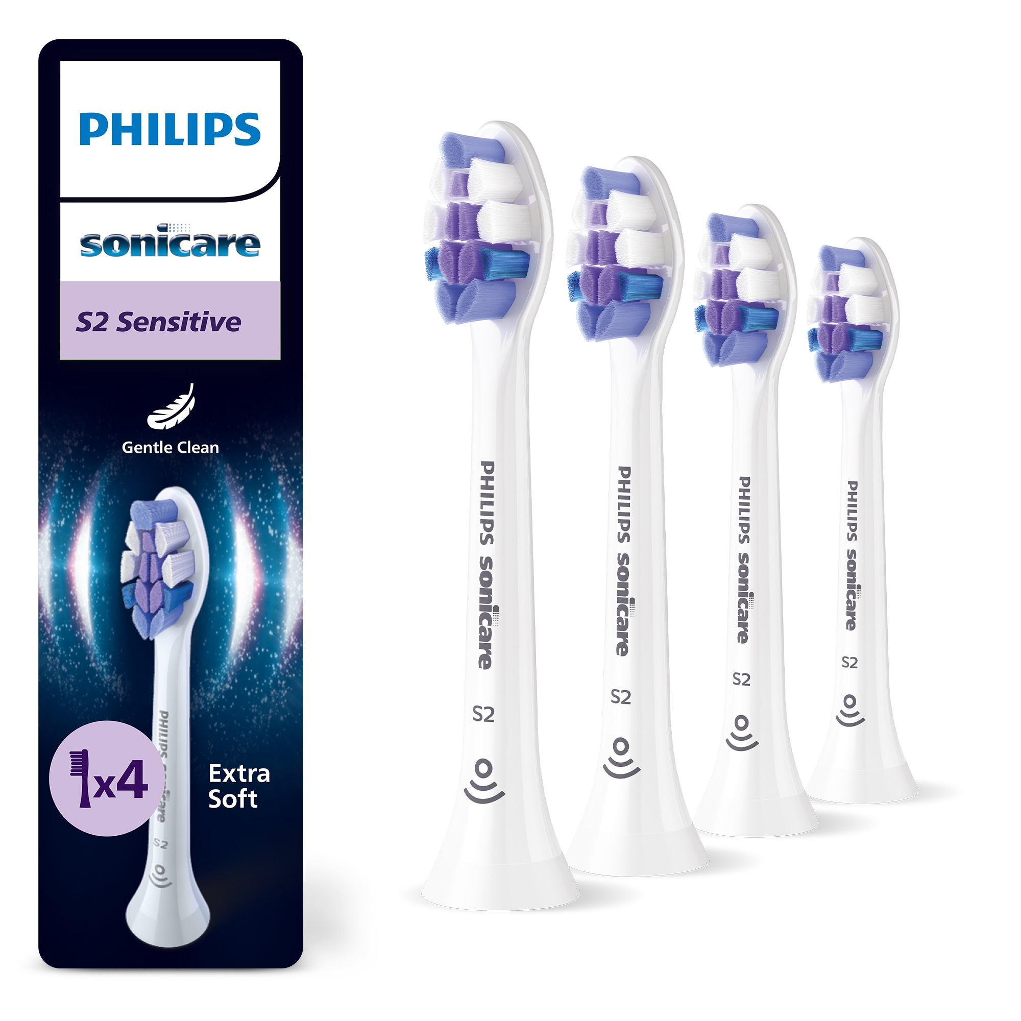 Philips Sonicare Aufsteckbürsten »S Sensitive«, für empfindliche Zähne und Zahnfleisch, für jedes Sonicare Handstück