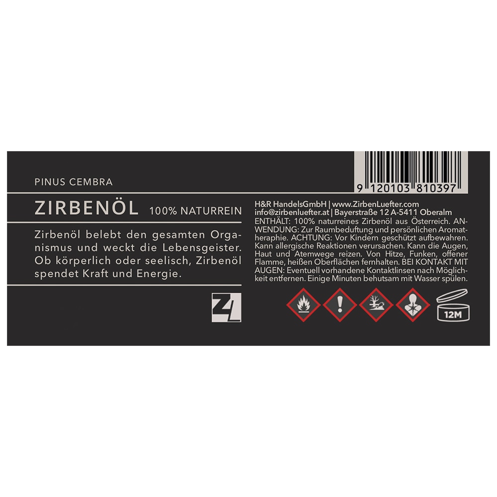 ZirbenLüfter® Duftöl »Zirbenöl«, 20 ml