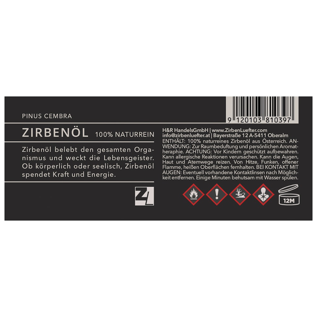 ZirbenLüfter® Duftöl »Zirbenöl«, 5 ml