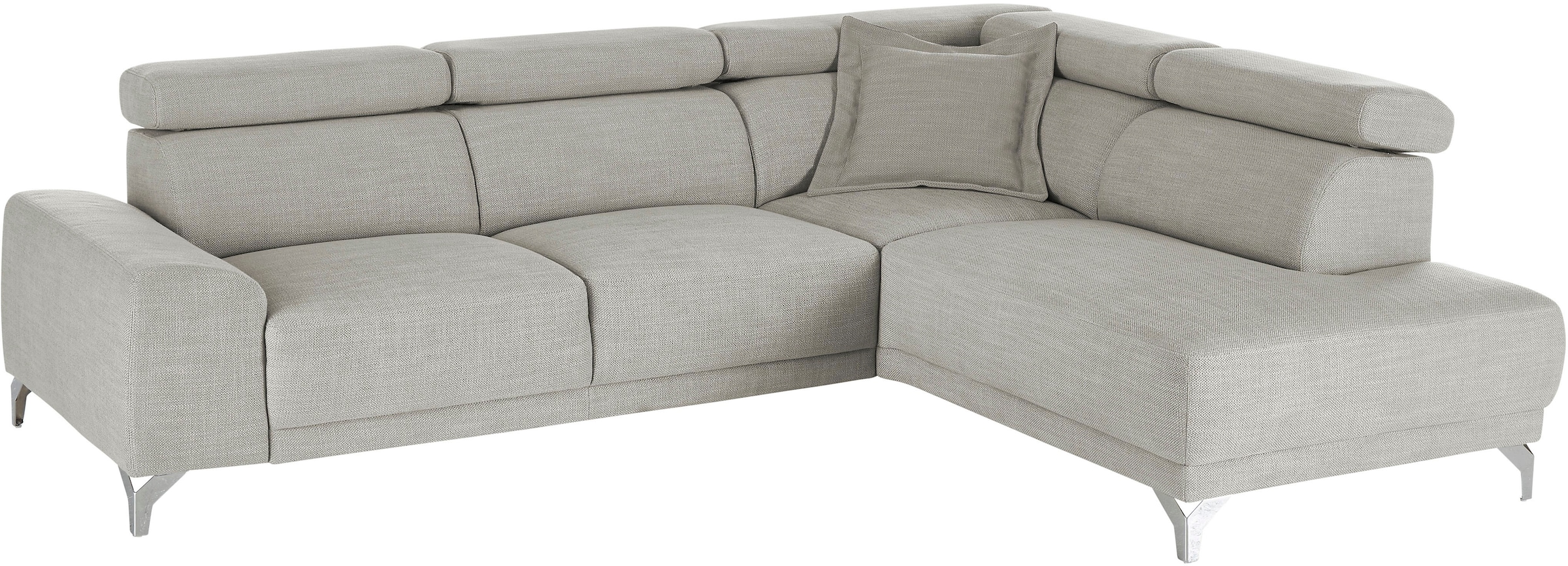 3C Candy Ecksofa »Greve Sofa immer mit manuelle Kopfteilverstellungen, modern, elegant«, wahlweise motorischer Sitzvorzug, bequem und zeitlos, L-Form