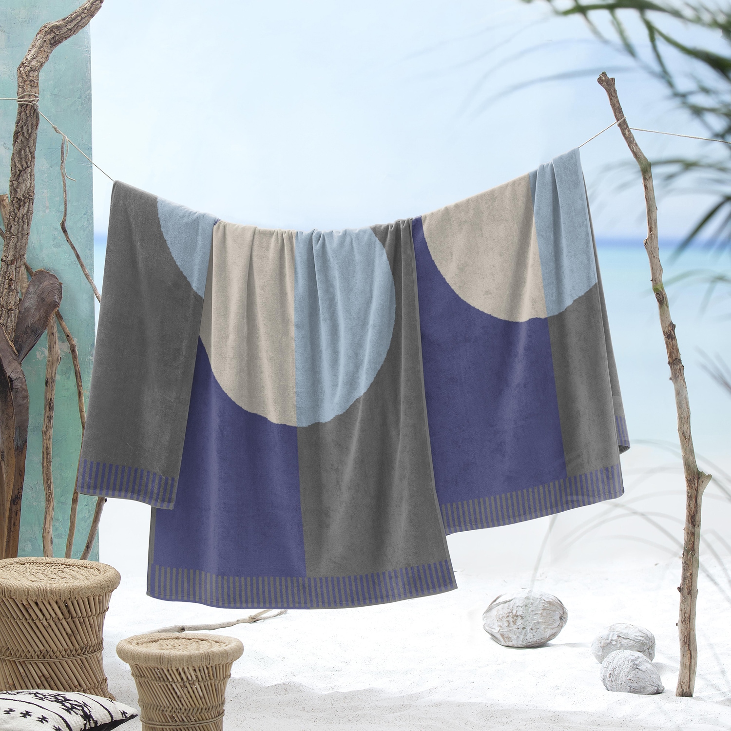 Seahorse Strandtuch »Colorblock Circle«, (1 St.), 100x180, für Strand und Pool, Trendy summer design