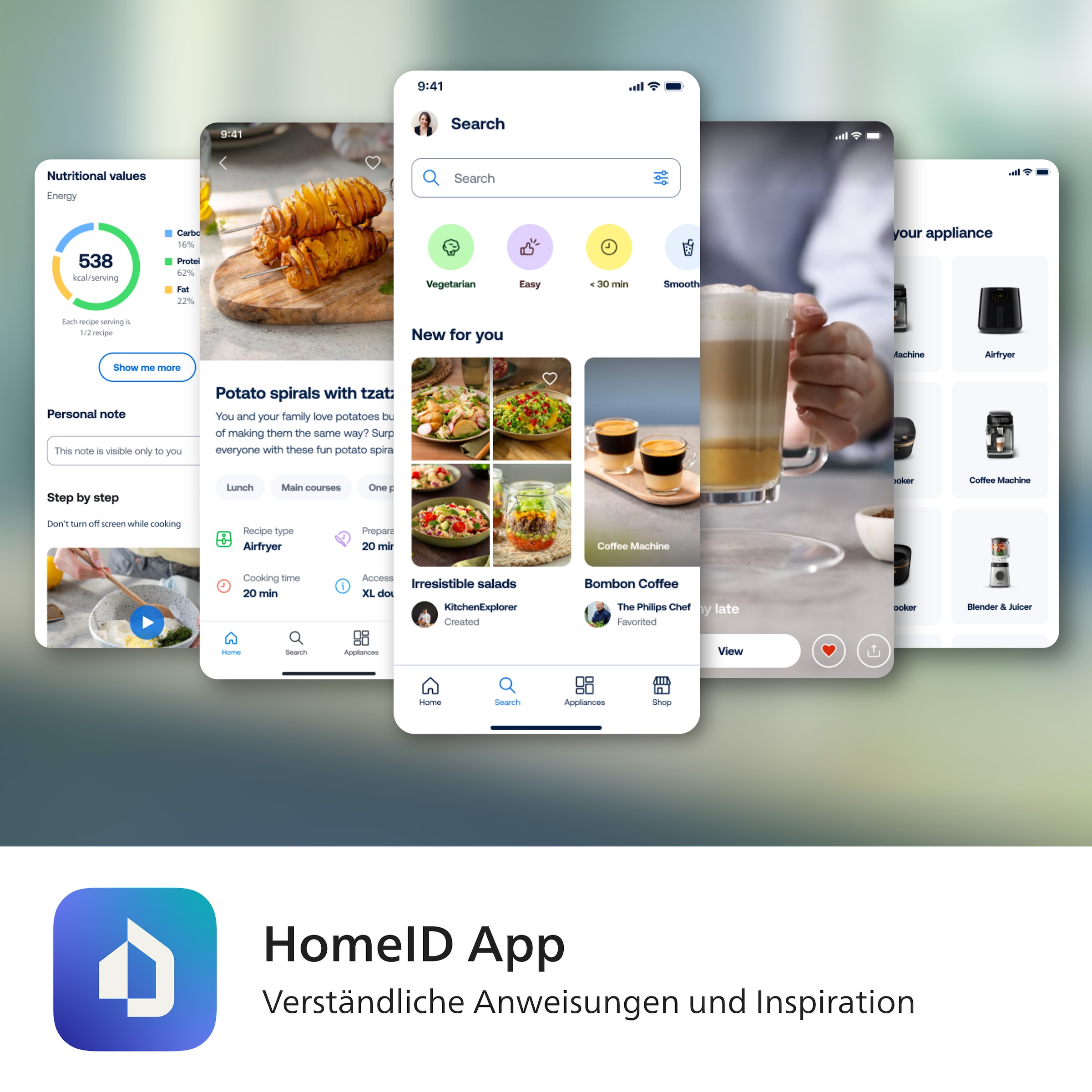 Philips Grillpfanneneinsatz »HD9946/00 für Airfryer 6,2 l, Grillplatte zum Garen auf 2 Ebenen«, Aluminium, (Set, 6 St.), inkl. 5 Spieße, HomeID App, spülmaschinenfest