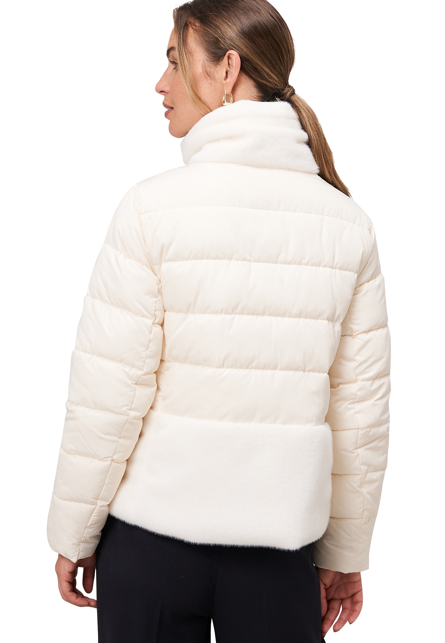 Zero Steppjacke »Steppjacke mit Kunstfellkragen«