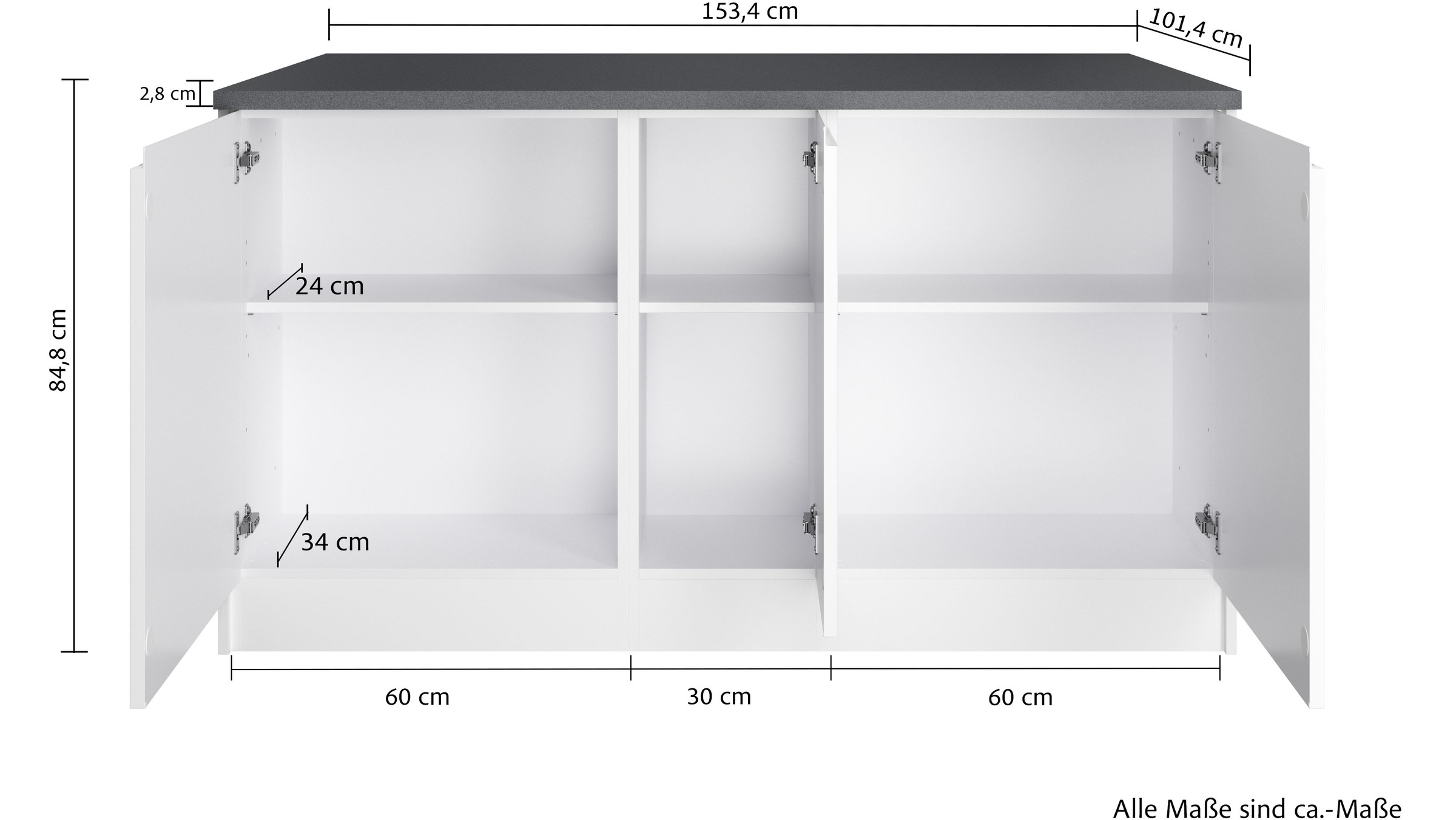 KOCHSTATION Kücheninsel »KS-Virginia«, Breite 153 cm, MDF-Fronten, Flaschenregal