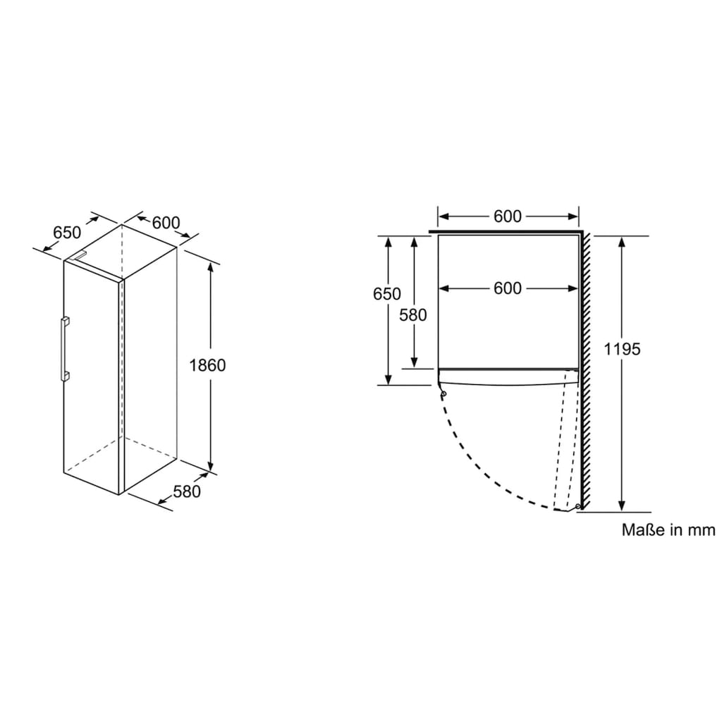 SIEMENS European Side-by-Side »KA95NVIEP«, iQ300, 186 cm hoch, 120 cm breit, mit Flaschenregal-höhenverstellbare Füße