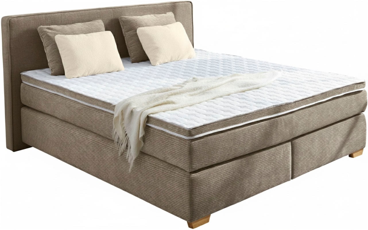 Jockenhöfer Gruppe Boxspringbett »Ronja, inkl. 7-Zonen-TTFK-Matratzen, Kaltschaum-Topper« inkl. 4 Kissen, 180x200 cm, verschiedene Härtegrade wählbar