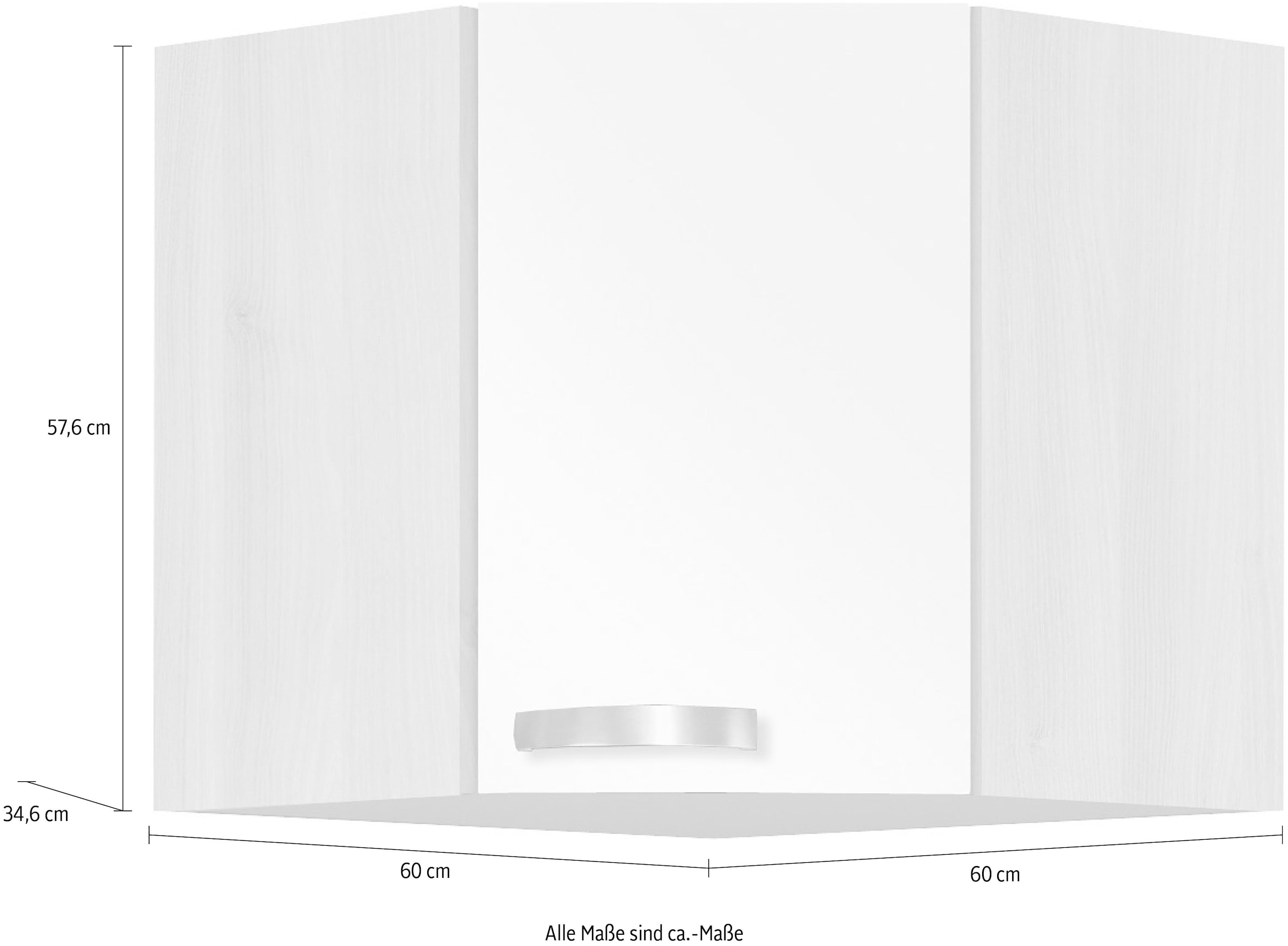 OPTIFIT Eckhängeschrank »Faro«, mit Metallgriff, Breite 60 x 60 cm