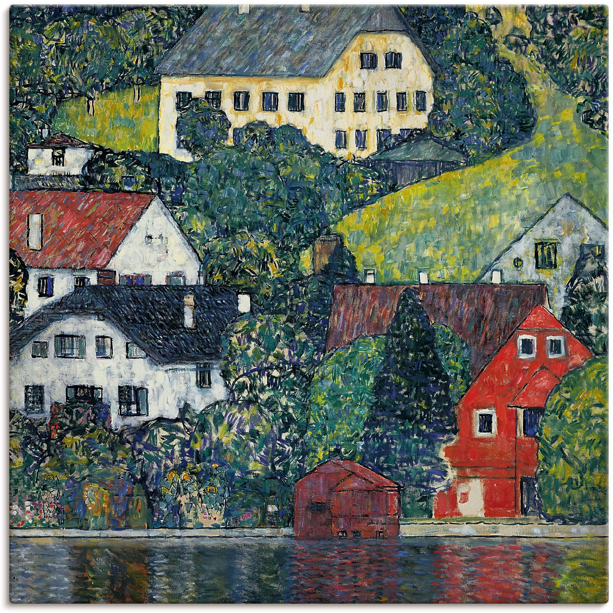 Artland Wandbild »Unterach am Attersee. Um 1916«, Gewässer, (1 St.), in vielen Größen & Produktarten - Alubild / Outdoorbild für den Außenbereich, Leinwandbild, Poster, Wandaufkleber / Wandtattoo auch für Badezimmer geeignet