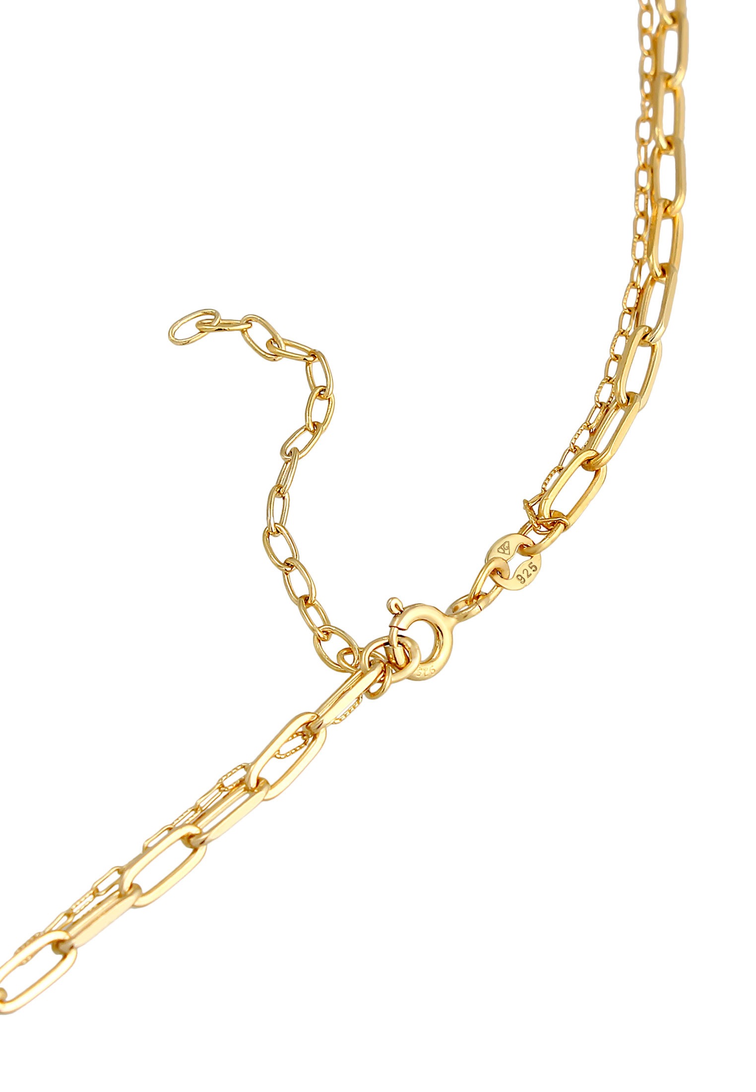 Elli Silberkette »Halskette Layer Glieder Oval Basic Chunky Chain 925 Silber«